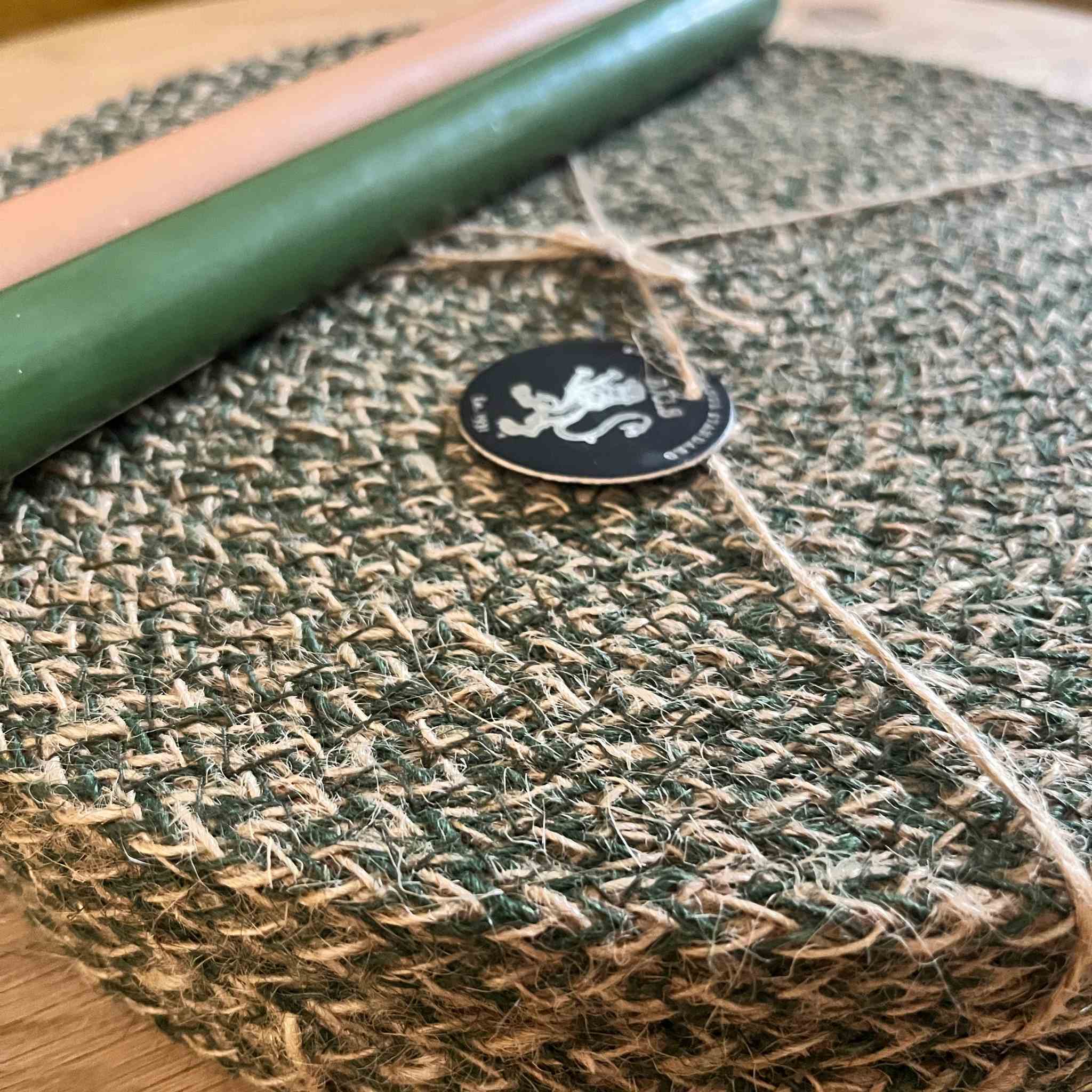 Olive Jute Placemats 27cm | Tied Set of 4