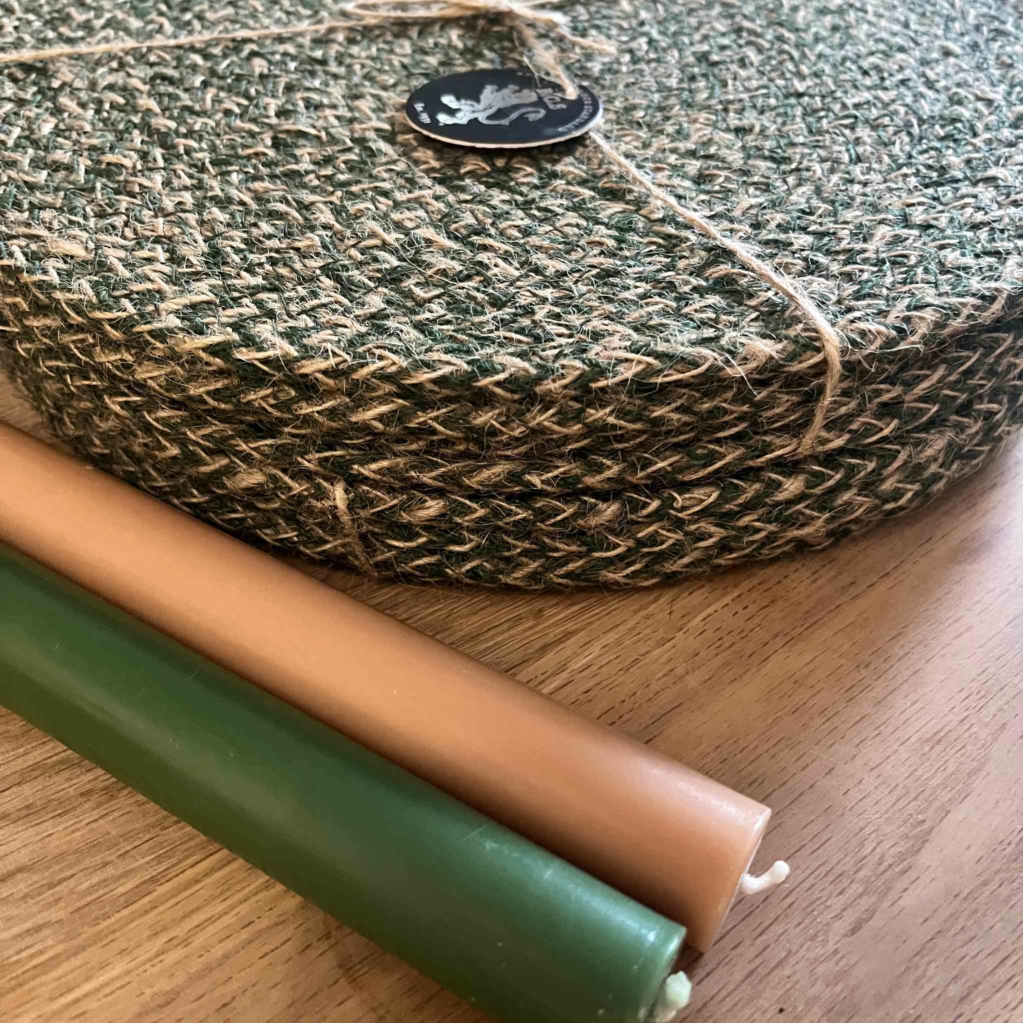 Olive Jute Placemats 27cm | Tied Set of 4