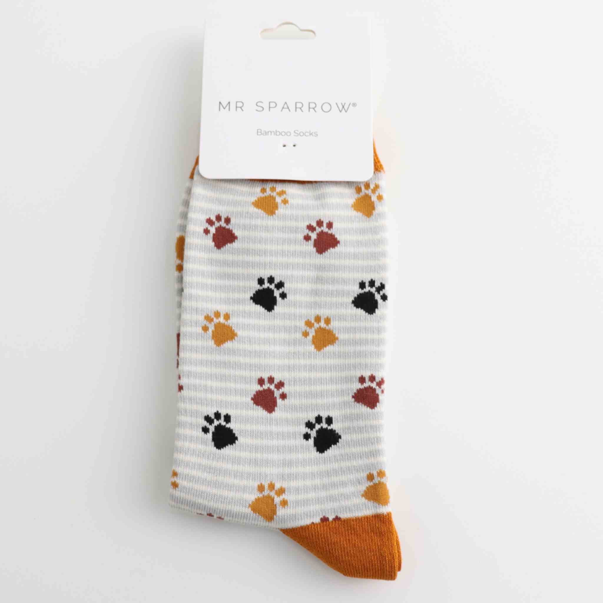Paws & Stripes Socks | Mr Sparrow | Silver
