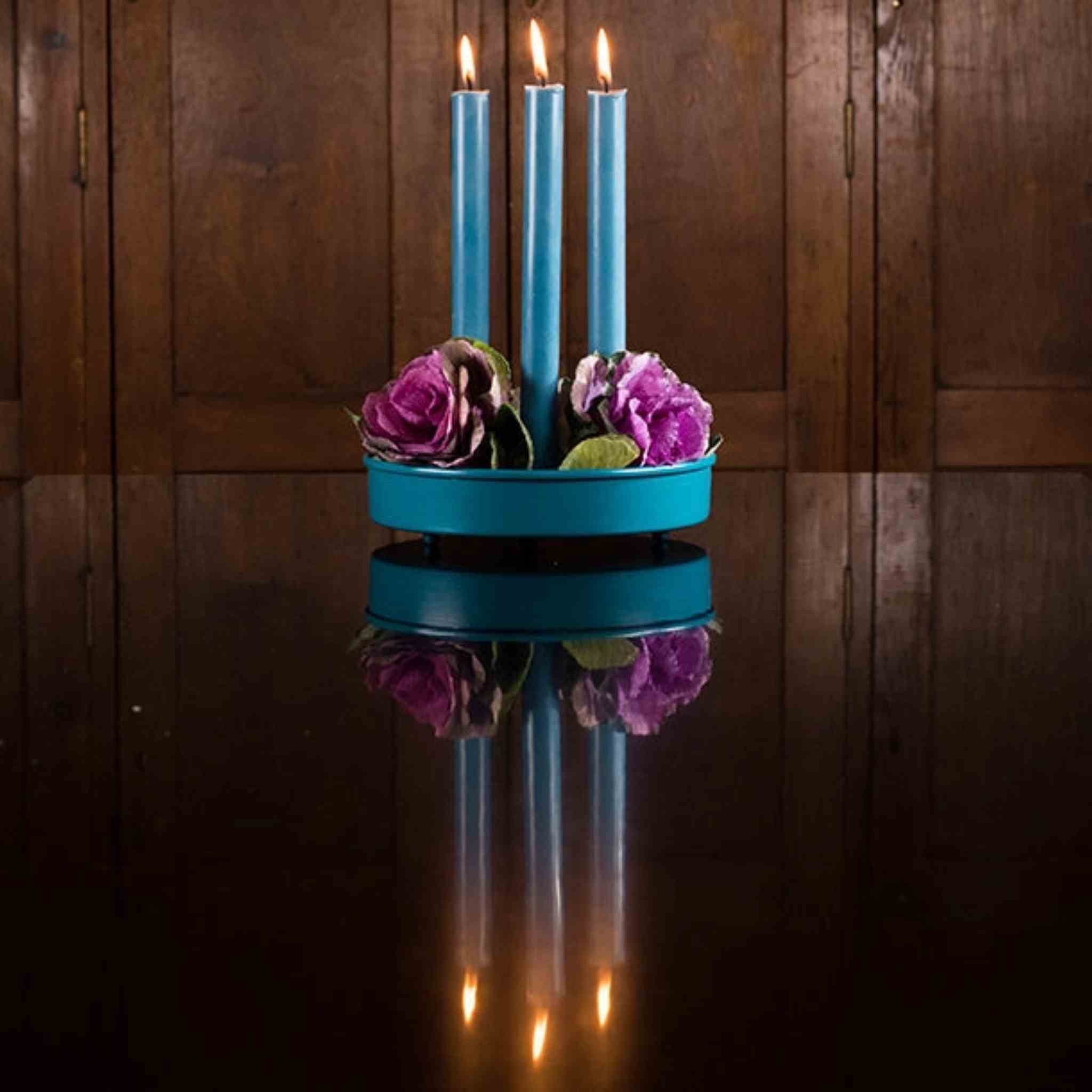Petrol Blue Eco Dinner Candle