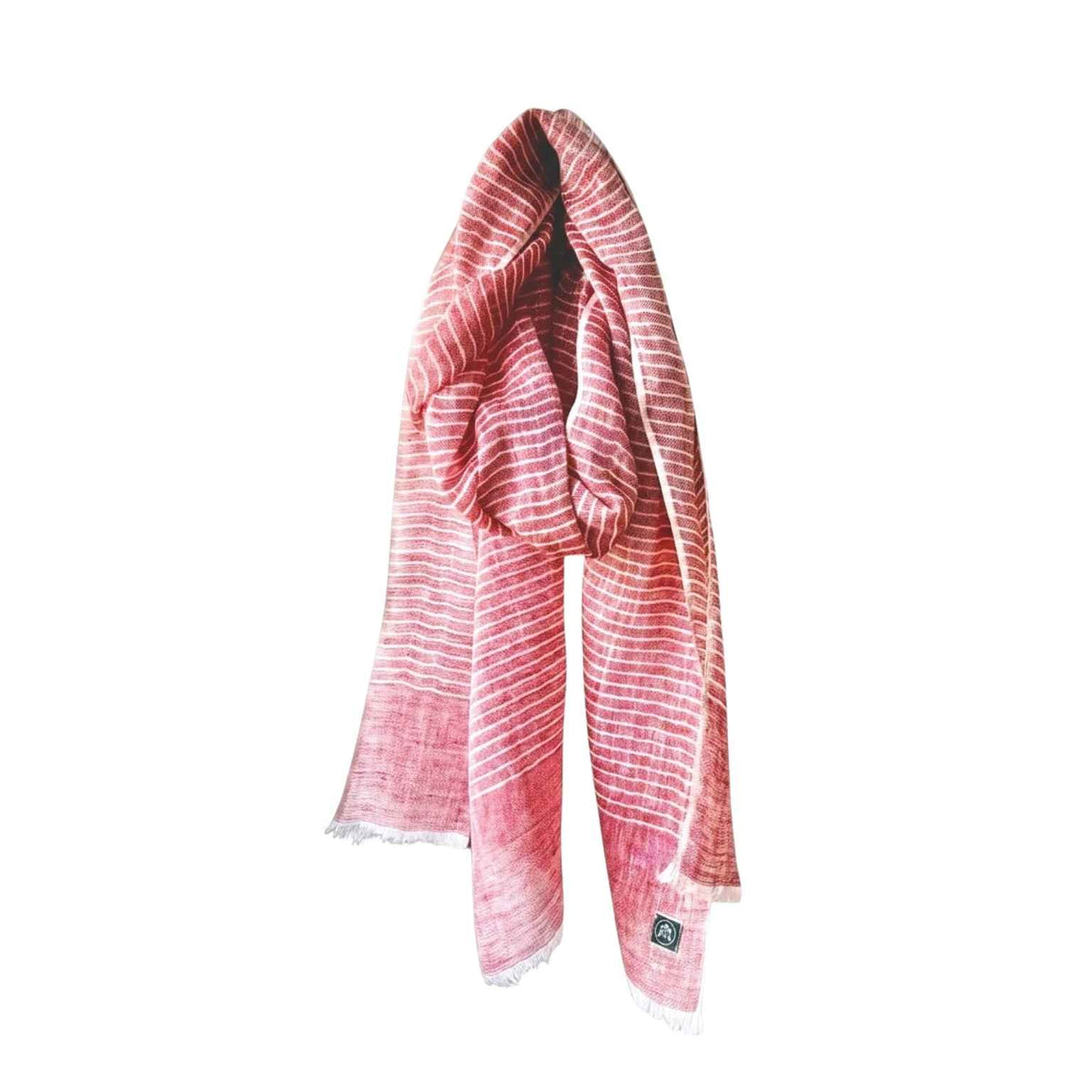 Pinstripe Linen Scarf | Coral
