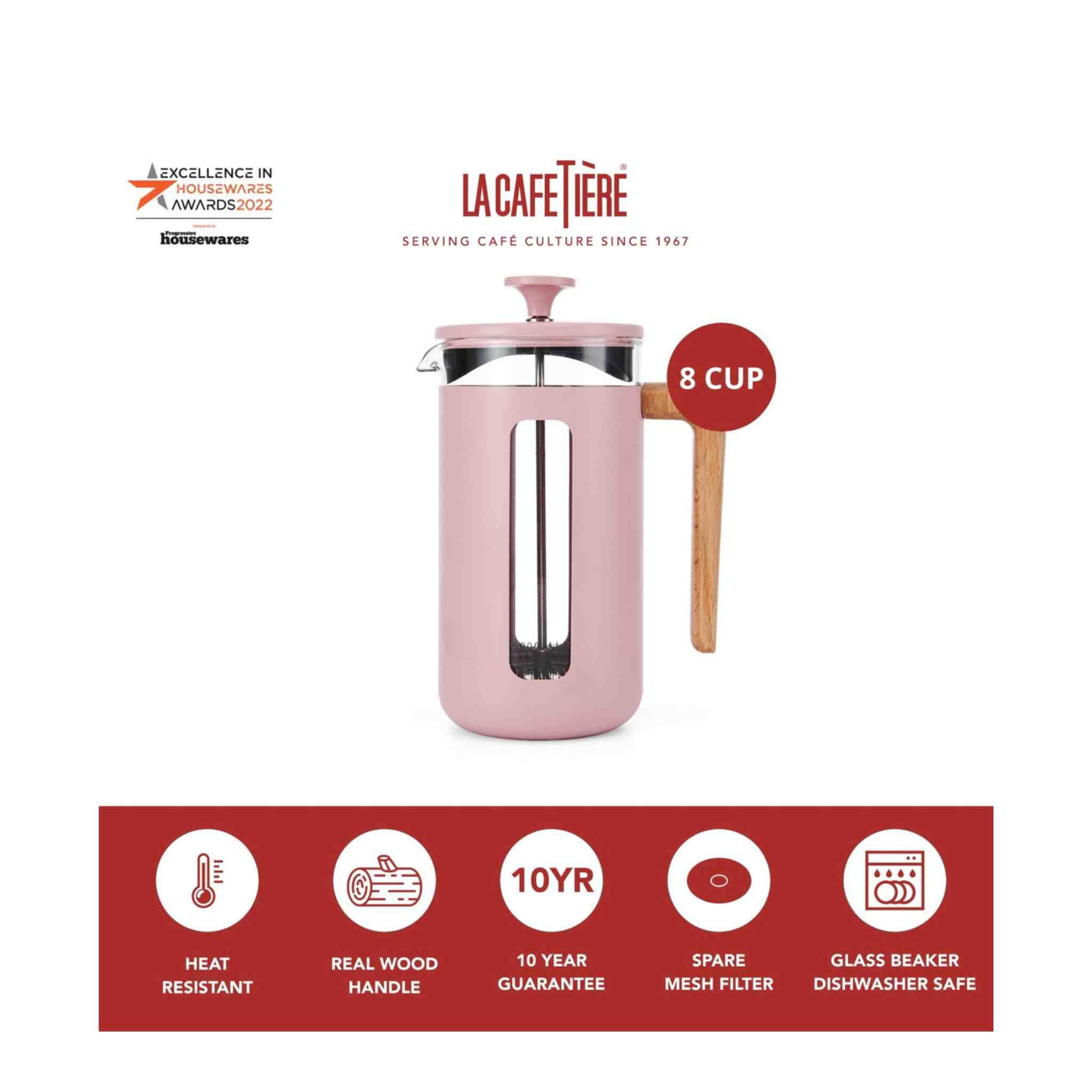 Pisa Cafetiere 8 Cup | Pink