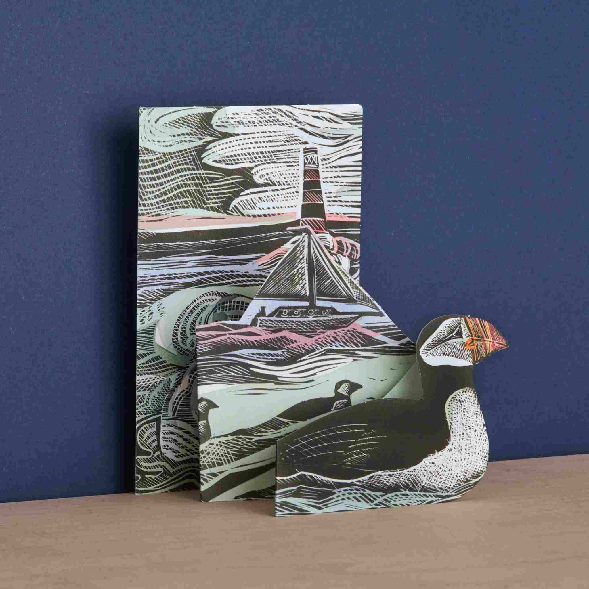 Puffins at Coquet Island | Die-Cut Card