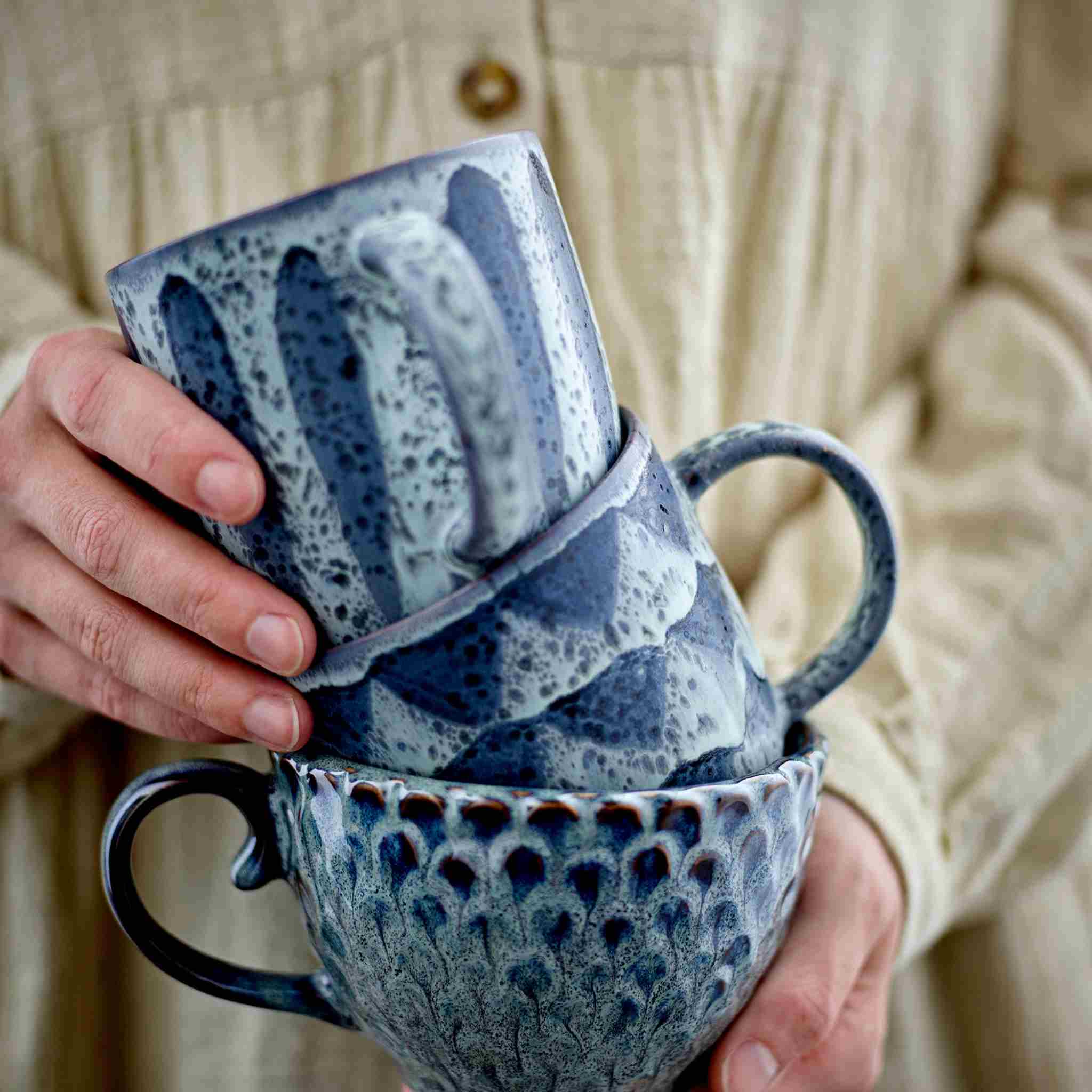 Ramie Grey Stoneware Mug