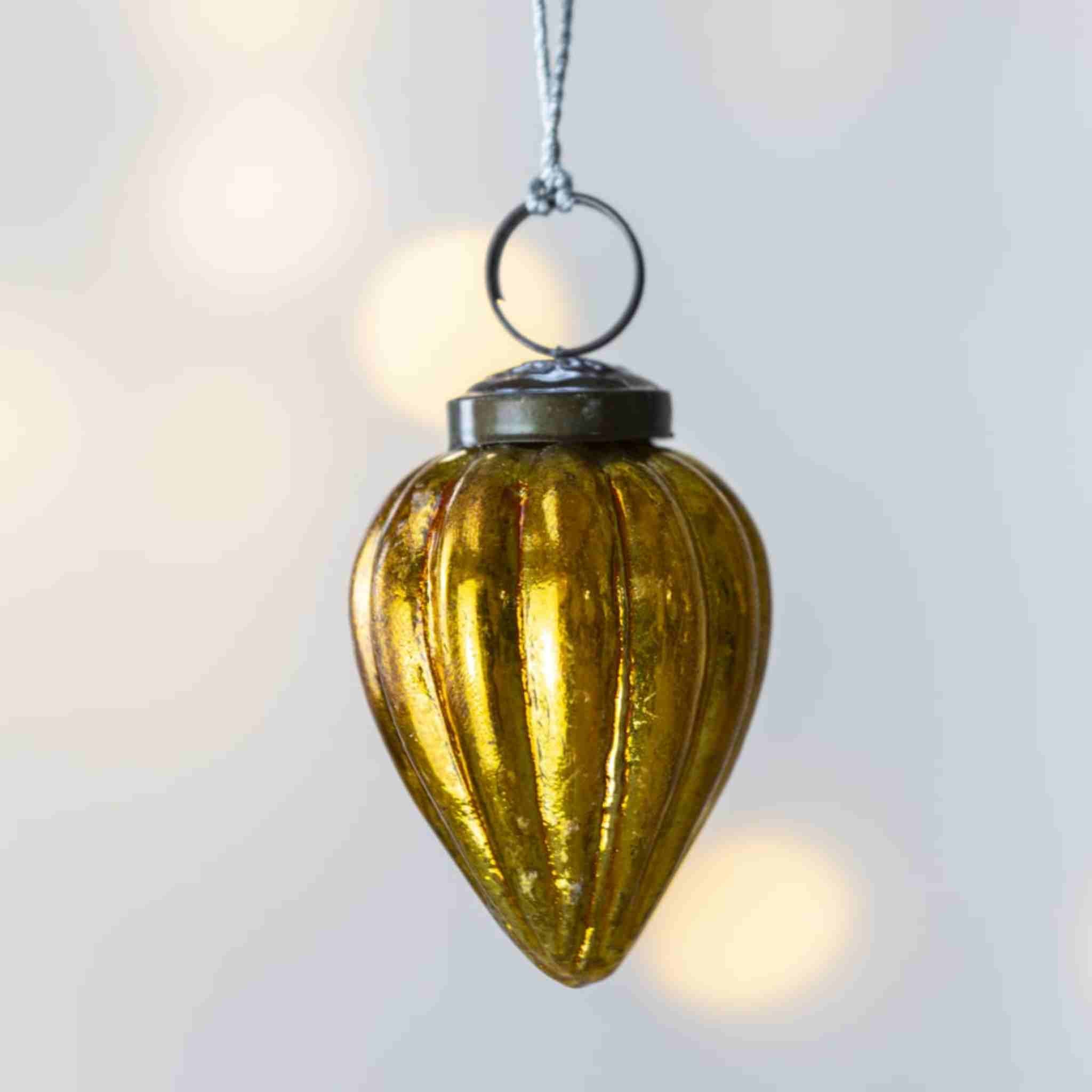 Ribbed Gourd Decoration | Gold