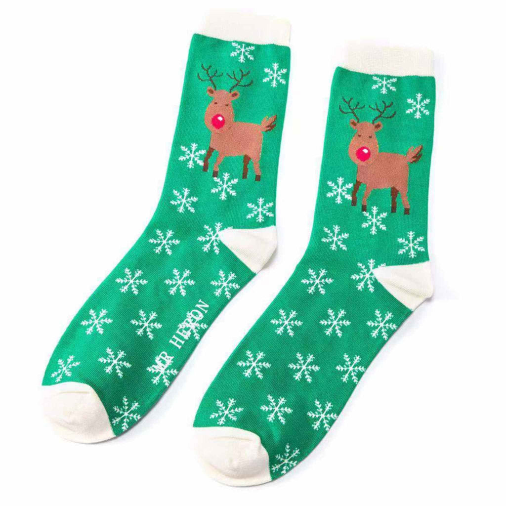 Mens Rudolph Christmas Socks