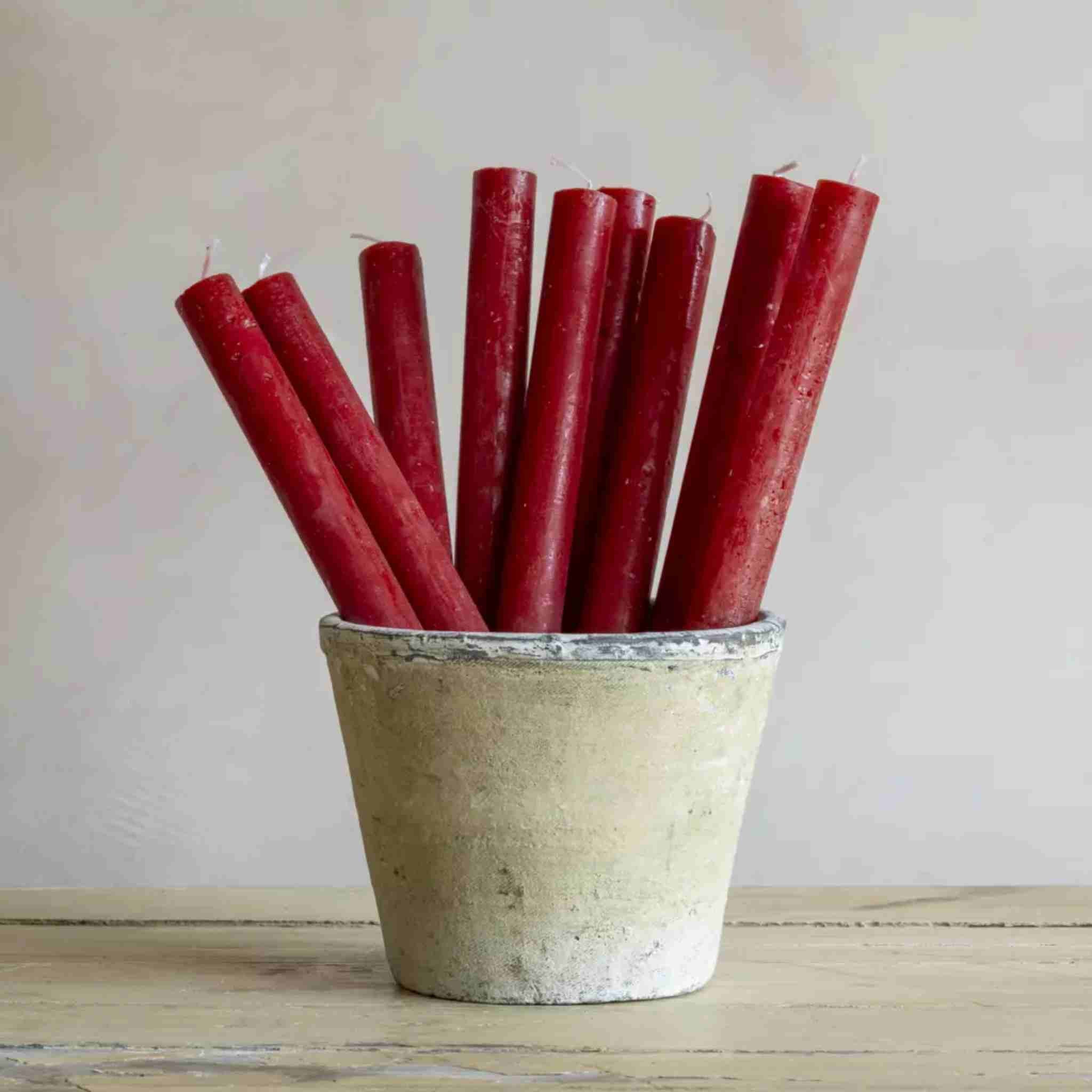 Rustic Dinner Candle | Lipstick Red