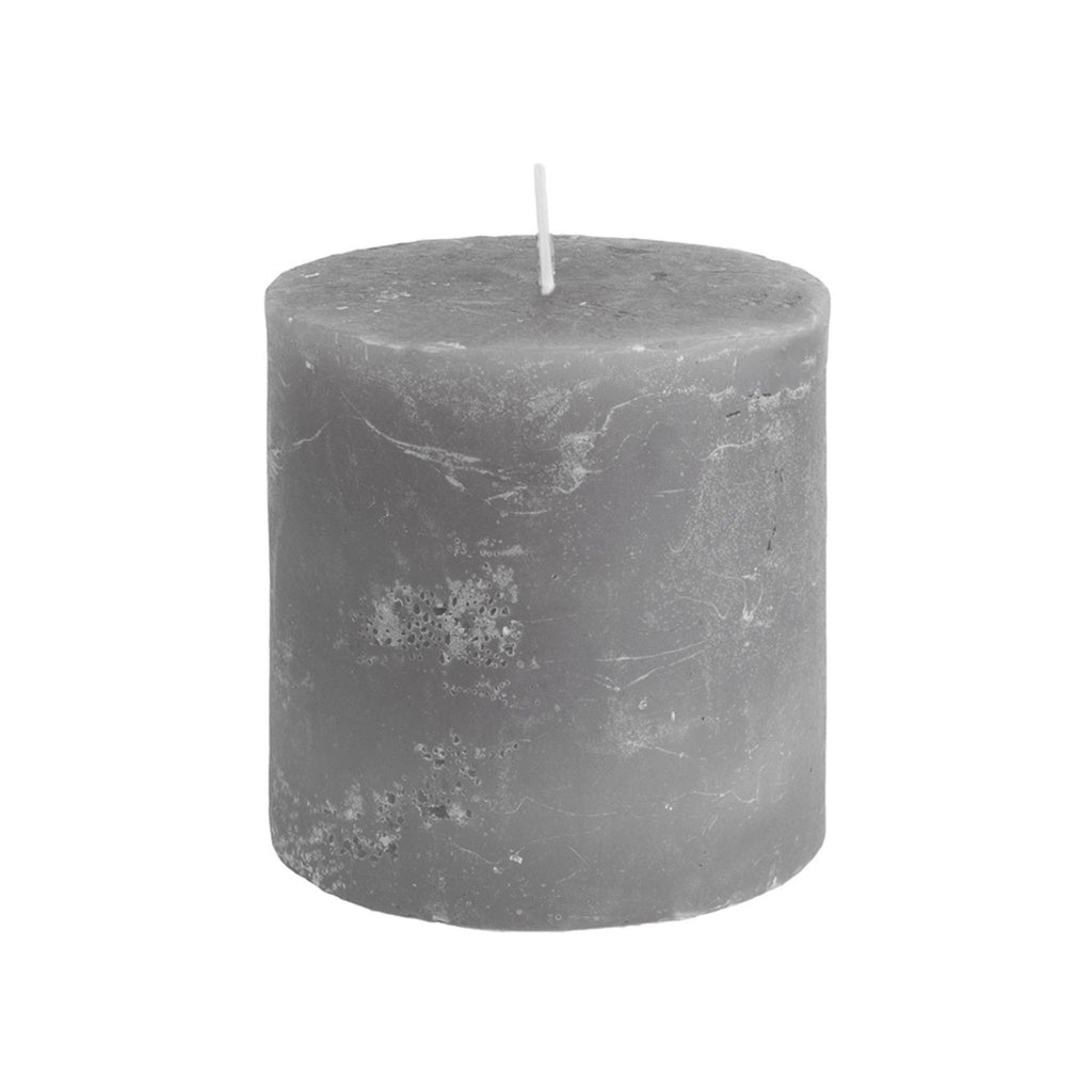Light Grey Rustic Pillar Candle