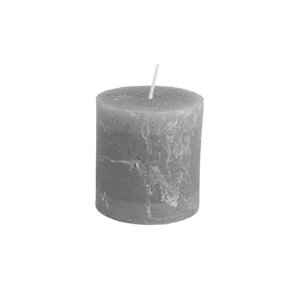 Light Grey Rustic Pillar Candle