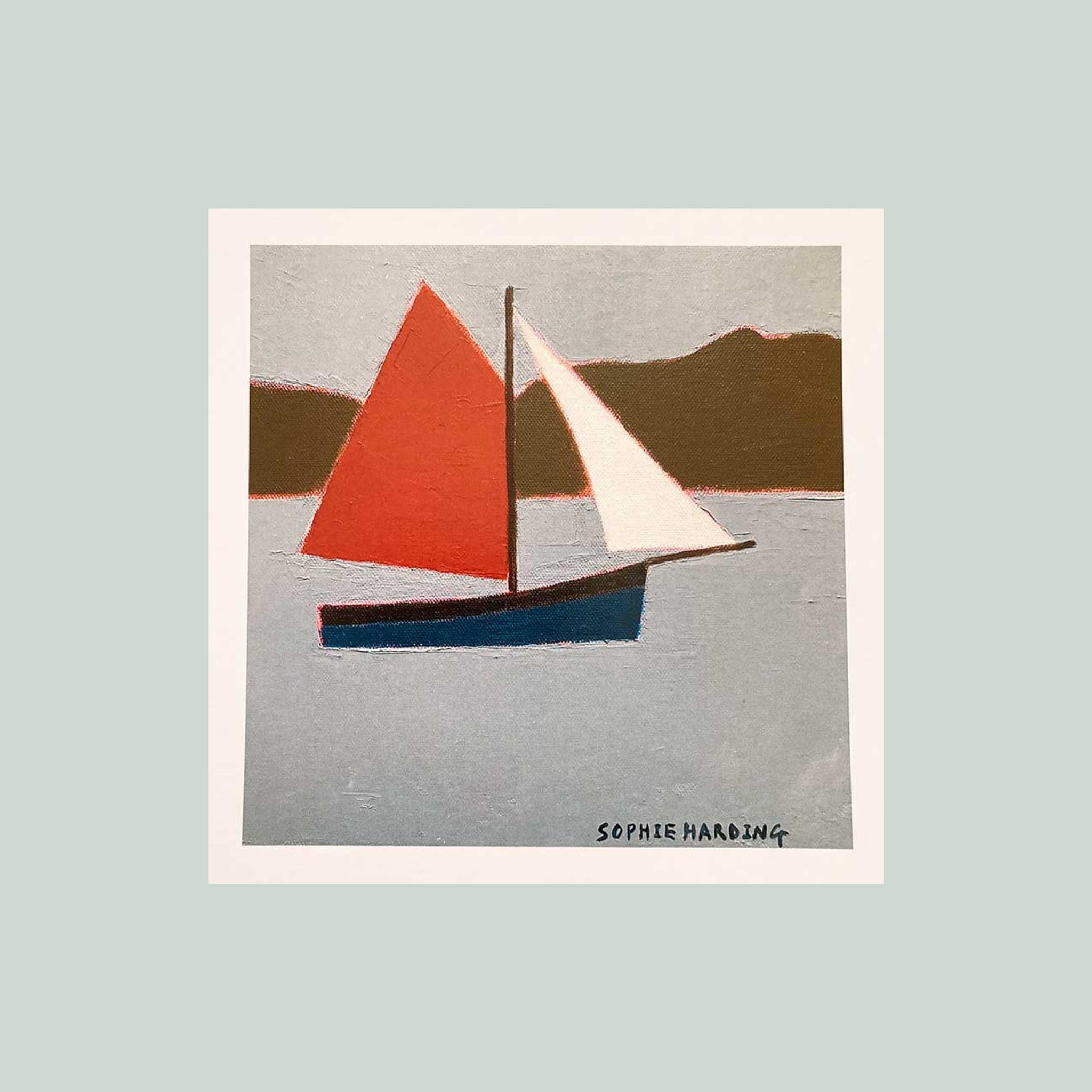 Sailing into Mousehole greeting card