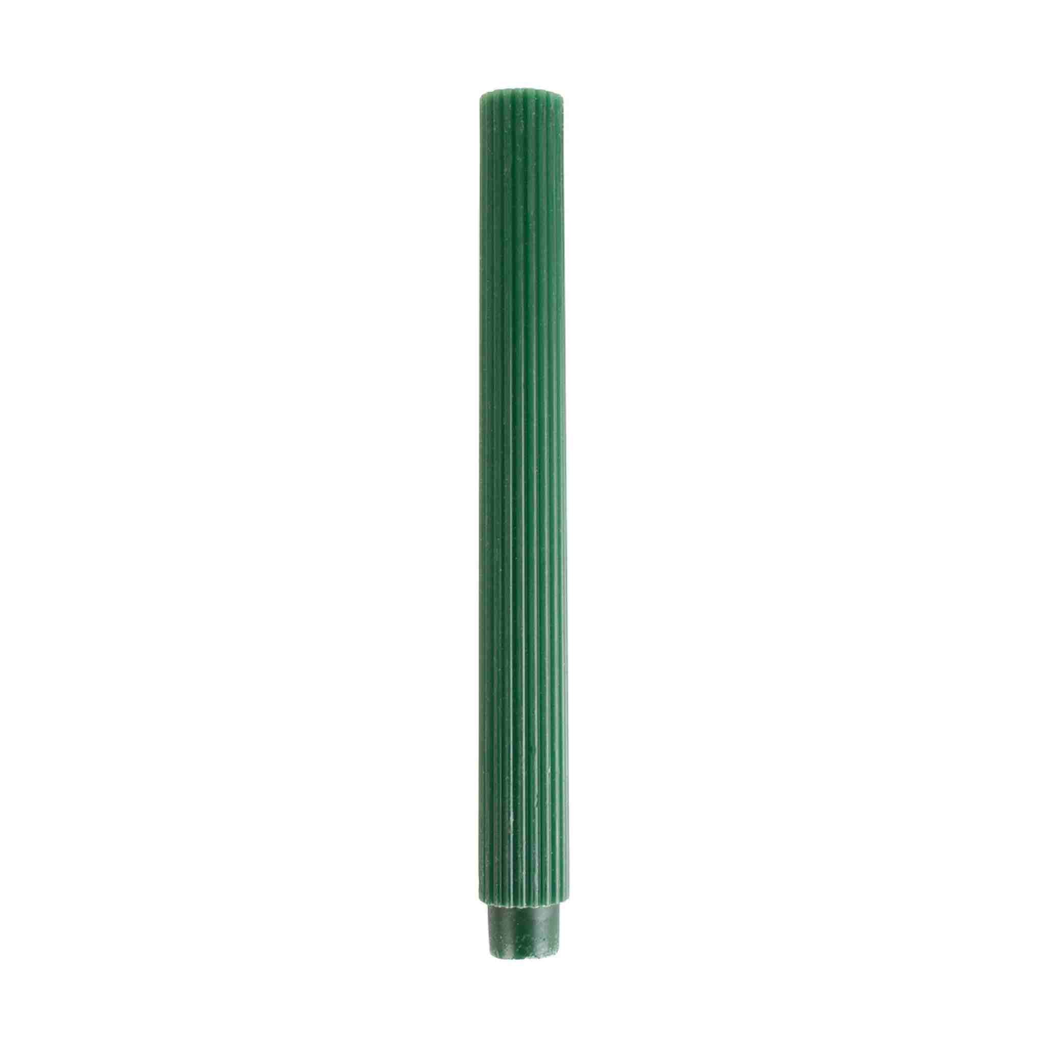 Scalloped Dinner Candle | Emerald Green