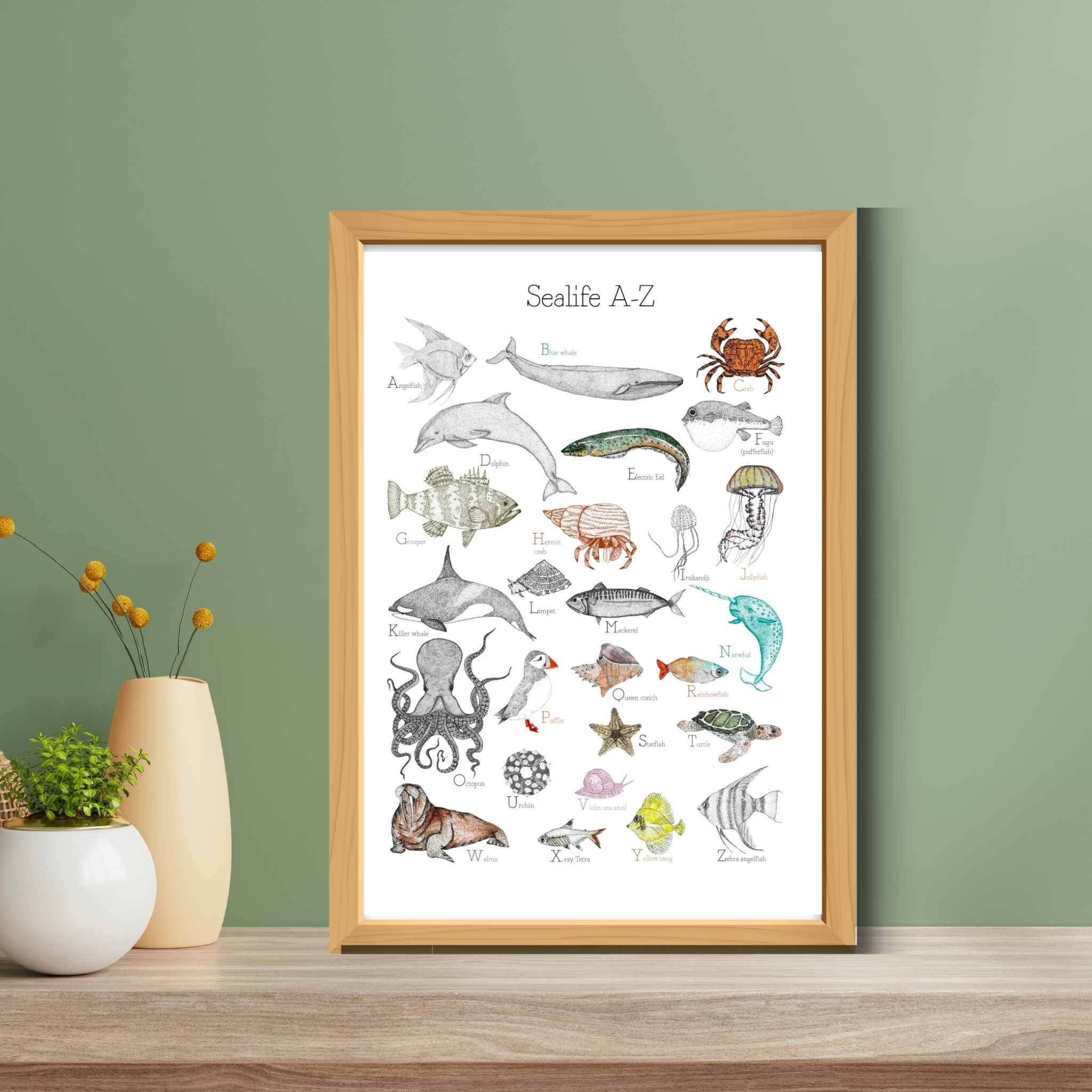 Sealife A-Z Print