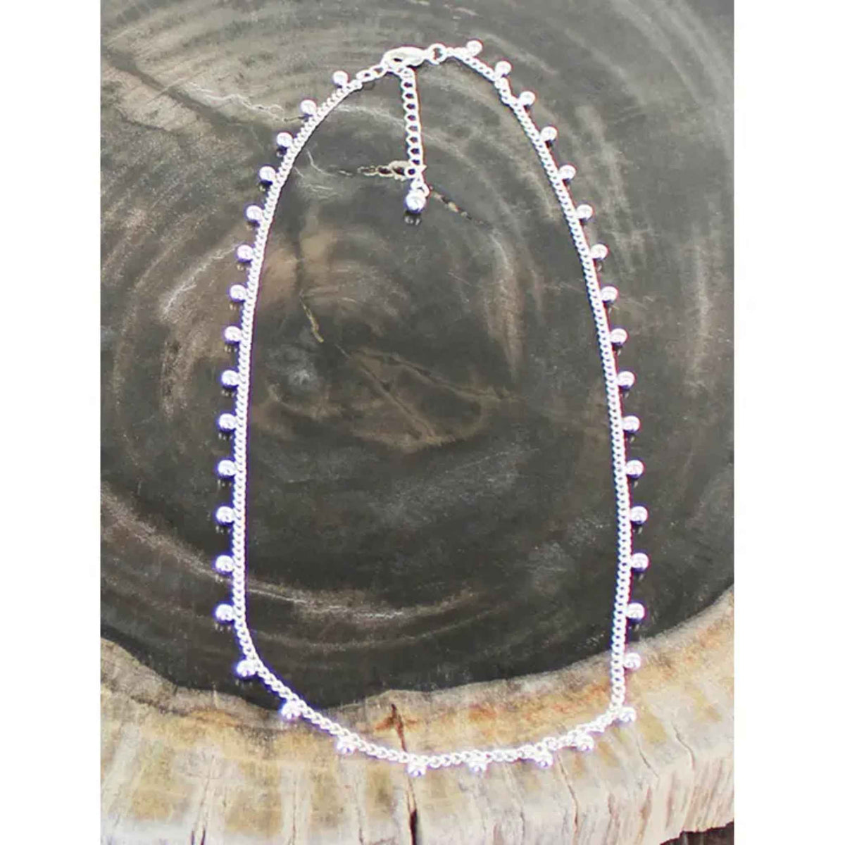 Short Delicate Ball Necklace | Silver-Plate
