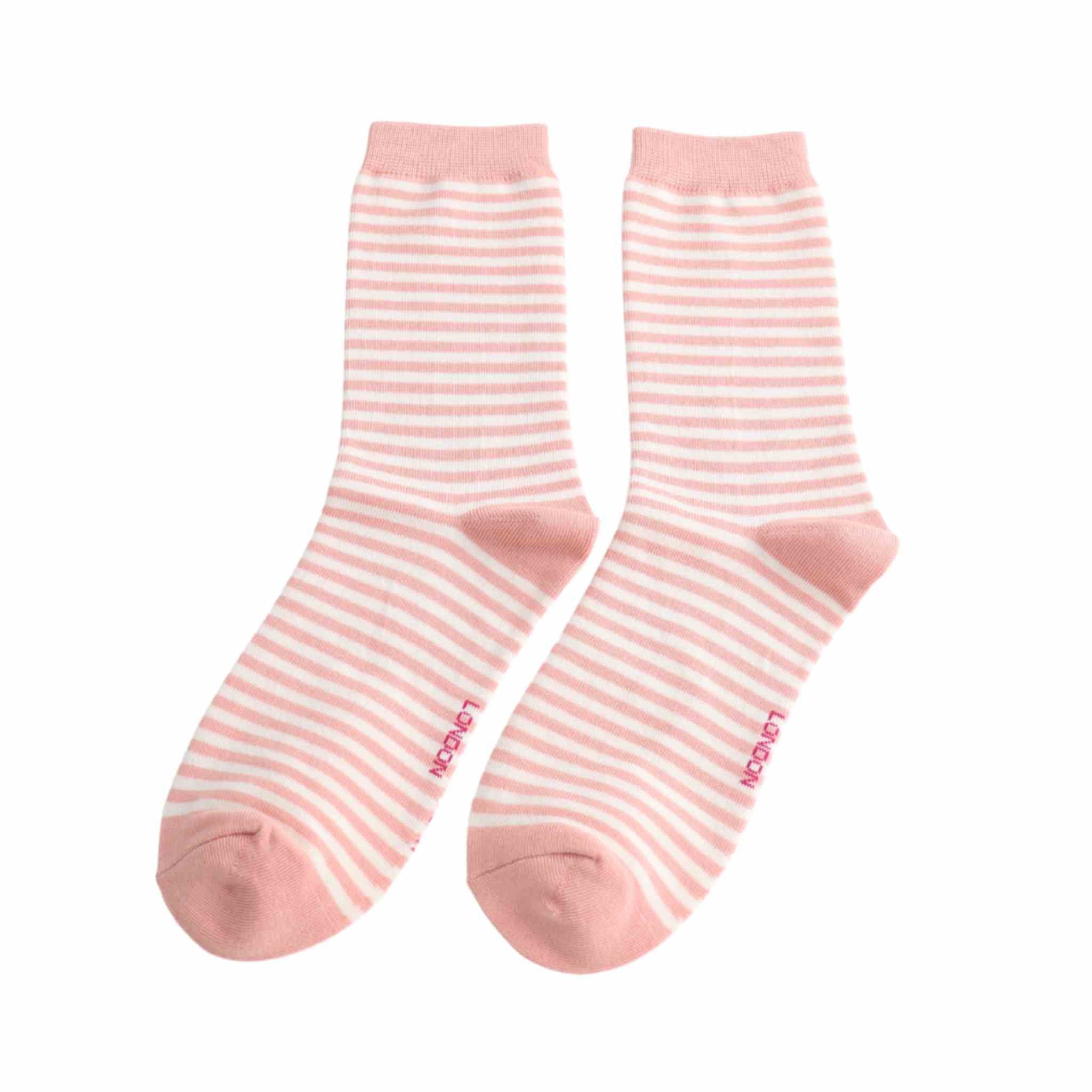 Simple Stripes Socks | Miss Sparrow | Dusky Pink