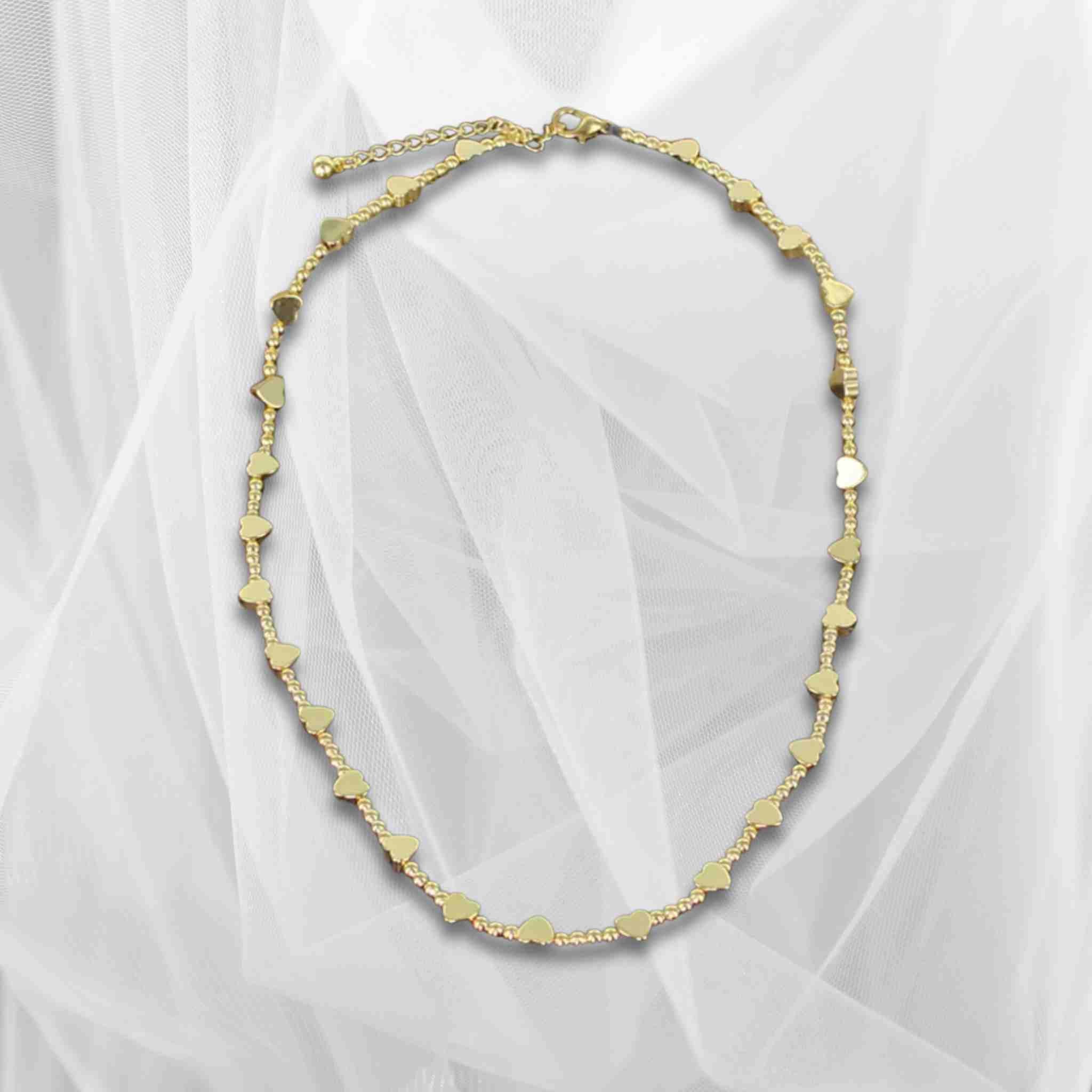 Single Strand Heart Necklace | Gold-Plate