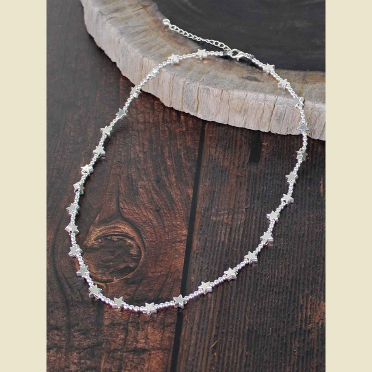 Single Strand Star Necklace | Silver-Plate
