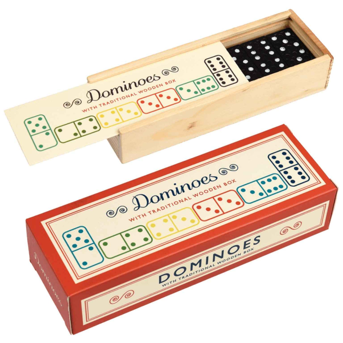 Small Wooden Box of Dominoes