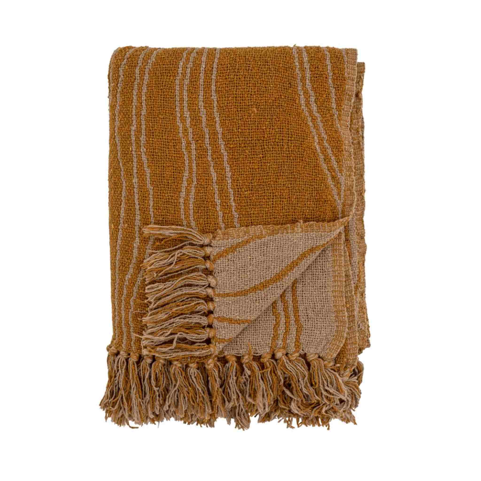 Soft Brown Recycled Cotton Throw