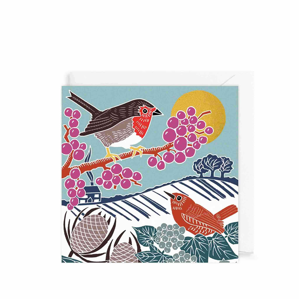 Squirrel & Birds, 2 Designs Christmas Cards