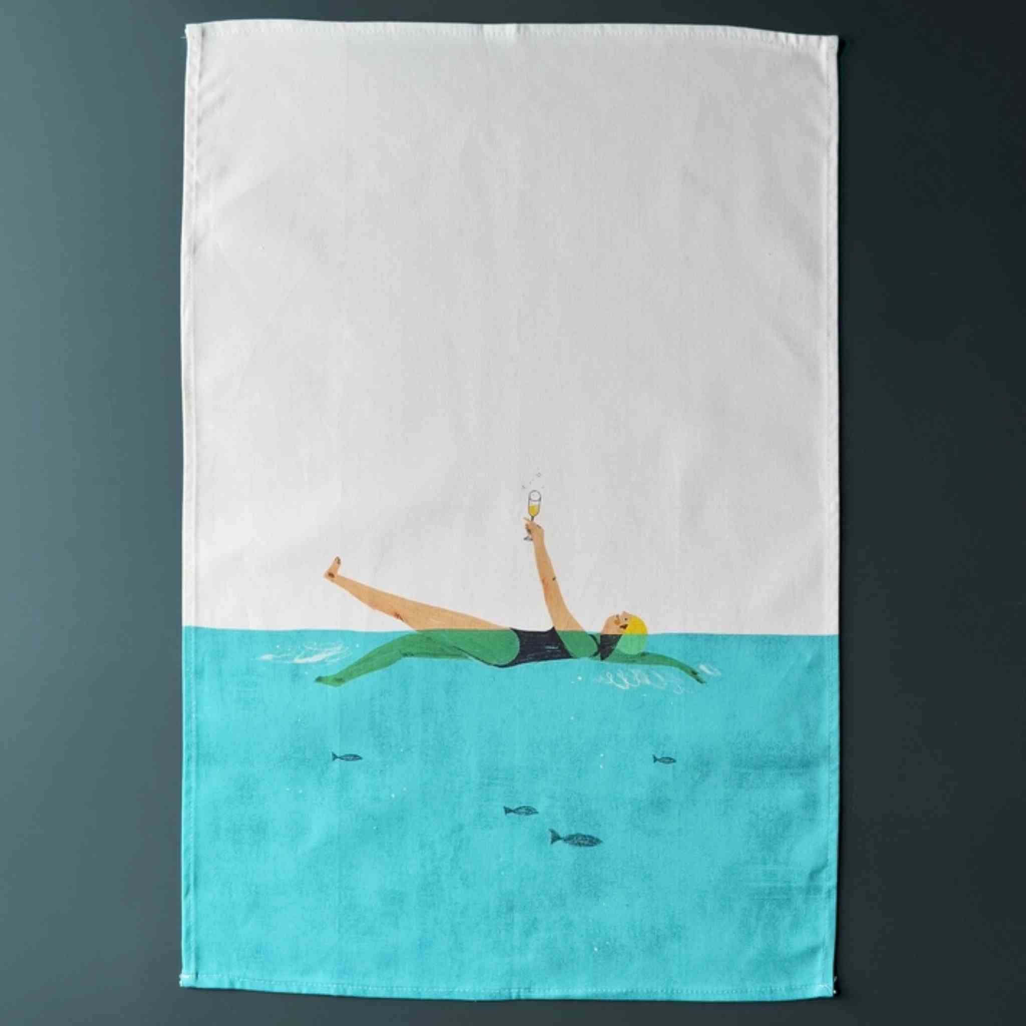 Swim & Fizz Tea Towel