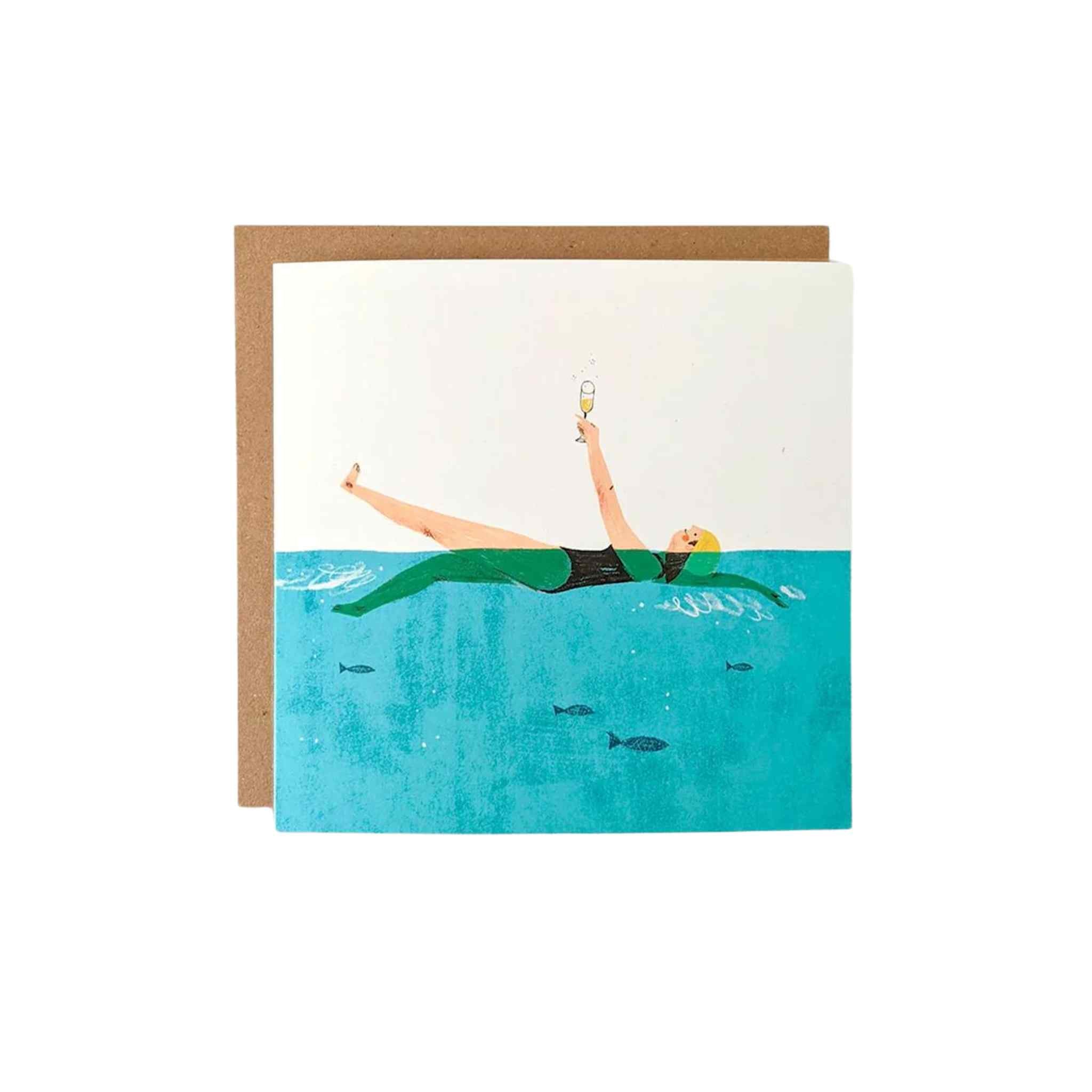 swim & Fizz greetings card