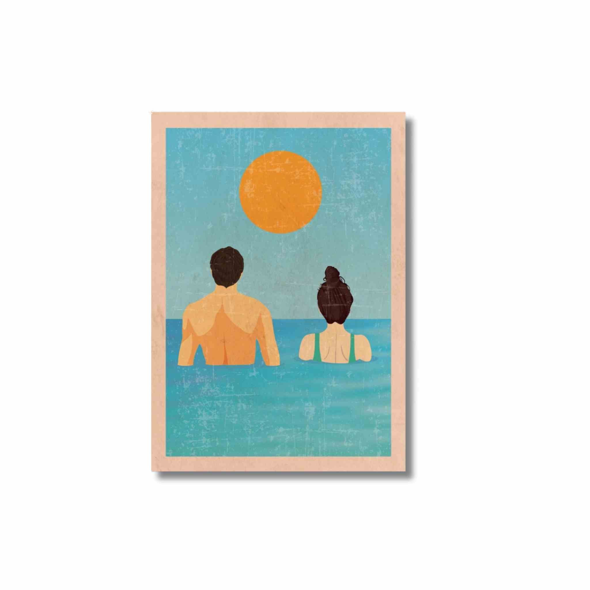 Swimming Together | A4 Art Print