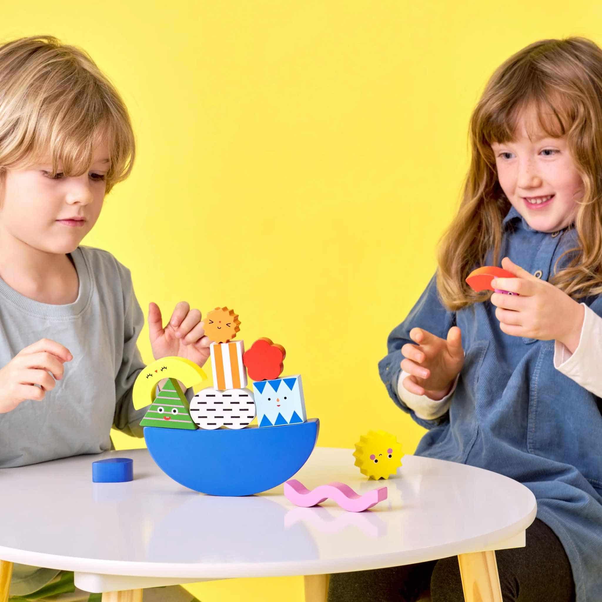 Teeter Totter Shape Wood Balance Game