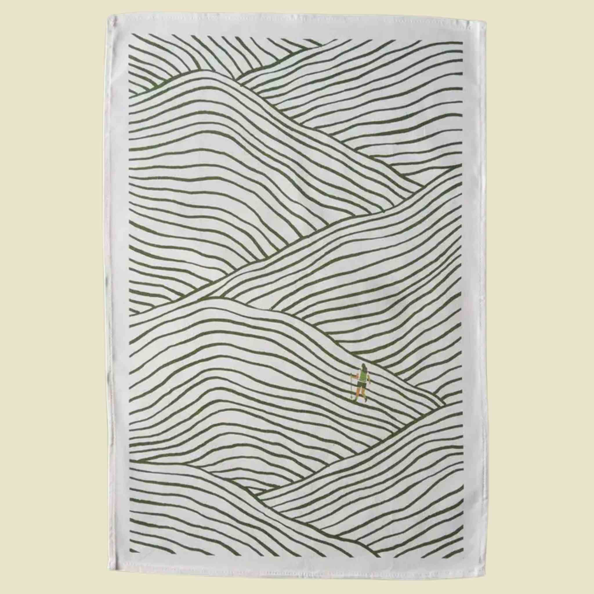 Textile with wavy line pattern on a beige background