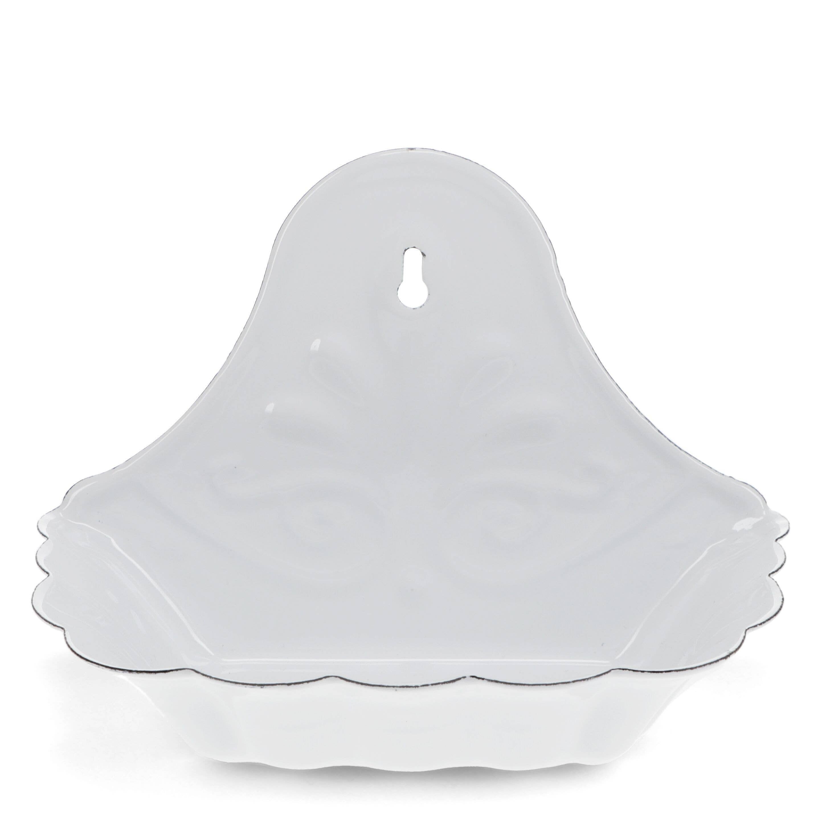 Wall-Mounted Enamel Soap Dish | White