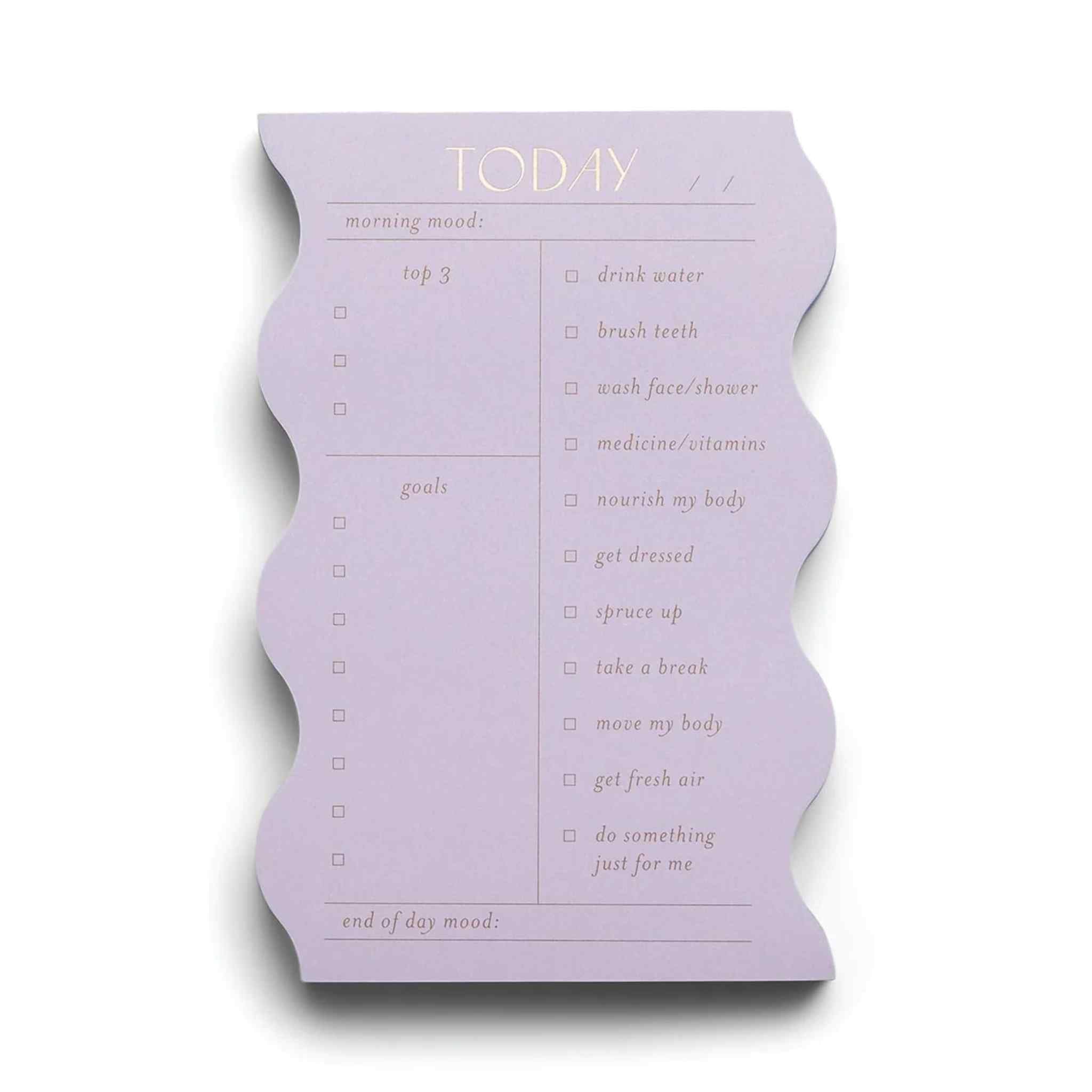 Lilac Wavy Daily Selfcare Notepad