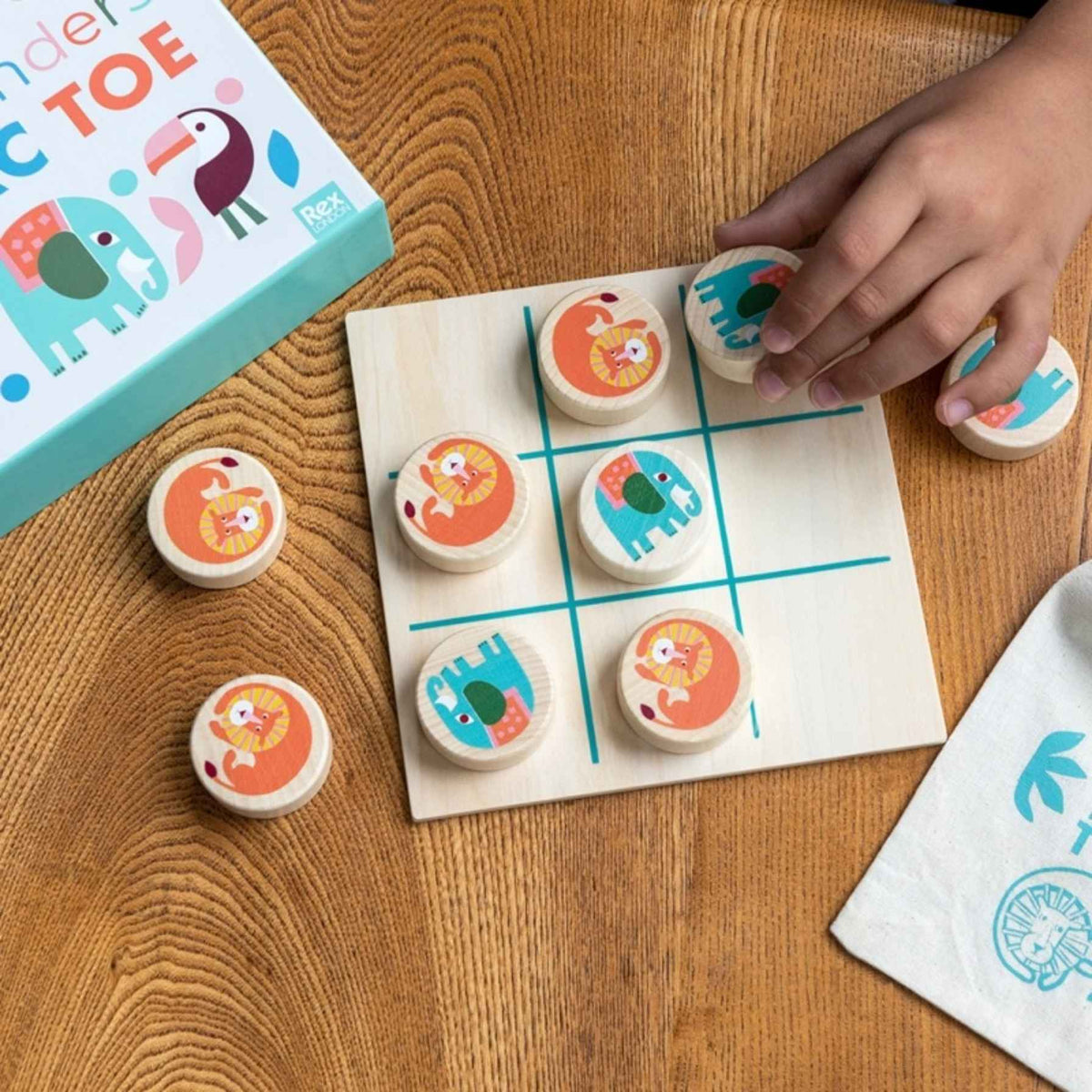 Wild Animals Wooden Tic-Tac-Toe