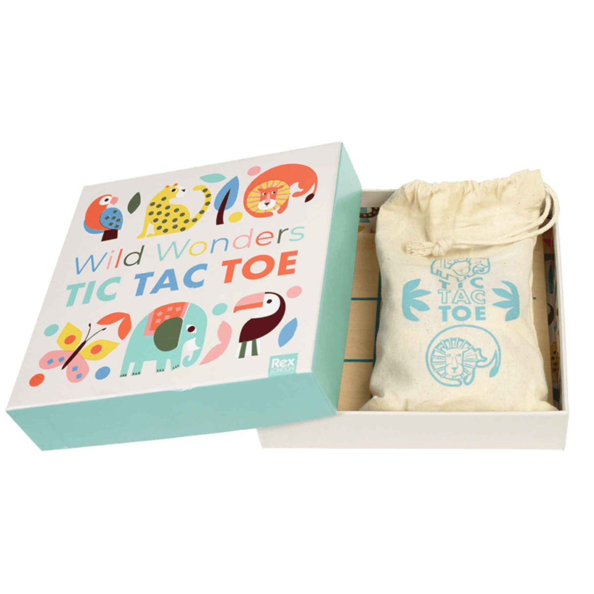 Wild Animals Wooden Tic-Tac-Toe
