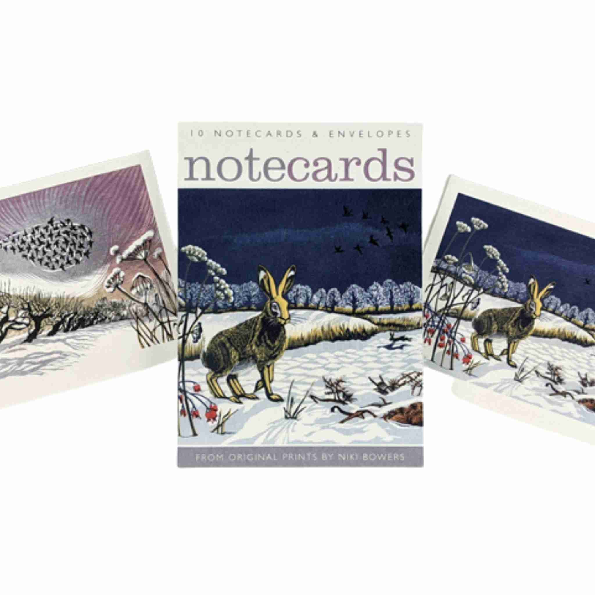 Notecards | Winter Hares & Midwinter Starlings