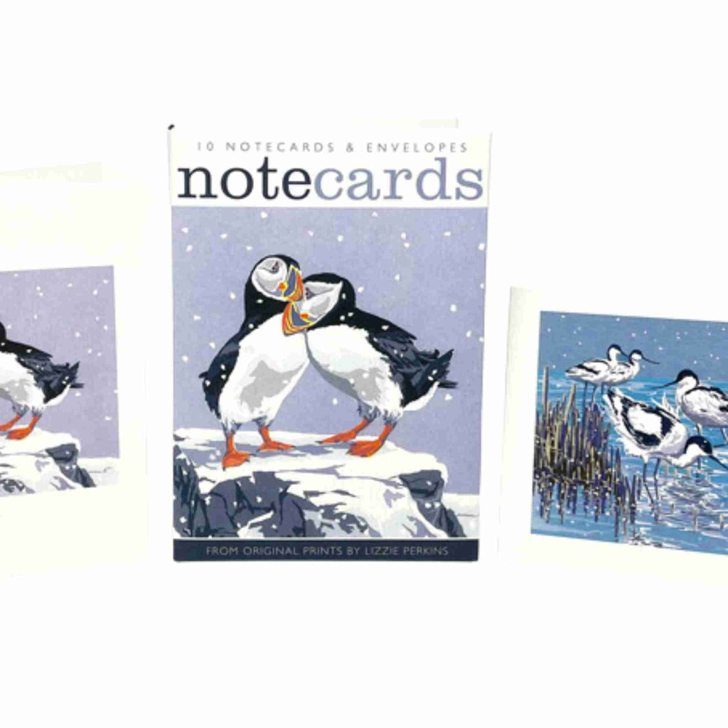 Snowy Puffins & Winter Avocets notecards