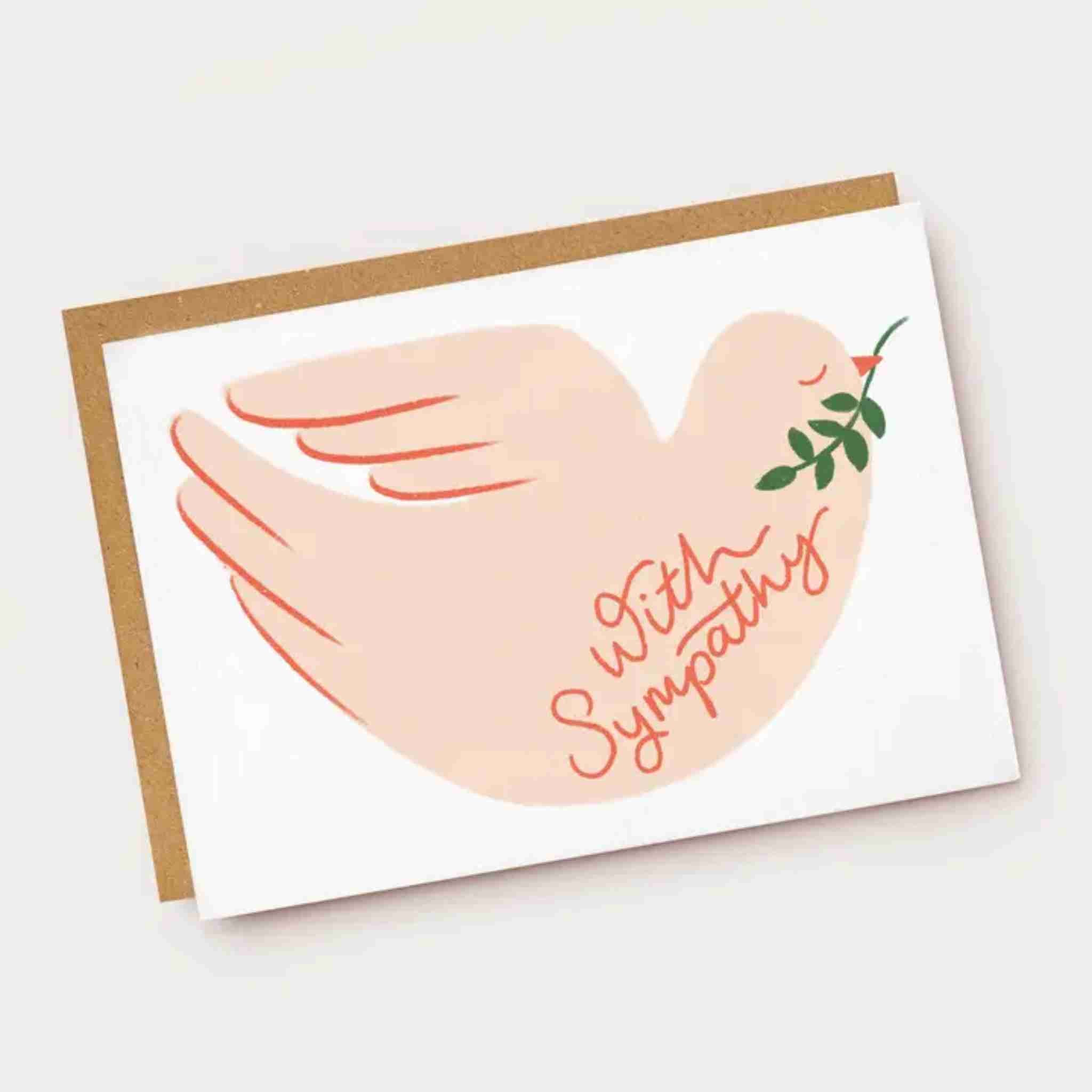 With Sympathy Illustrated Dove Card