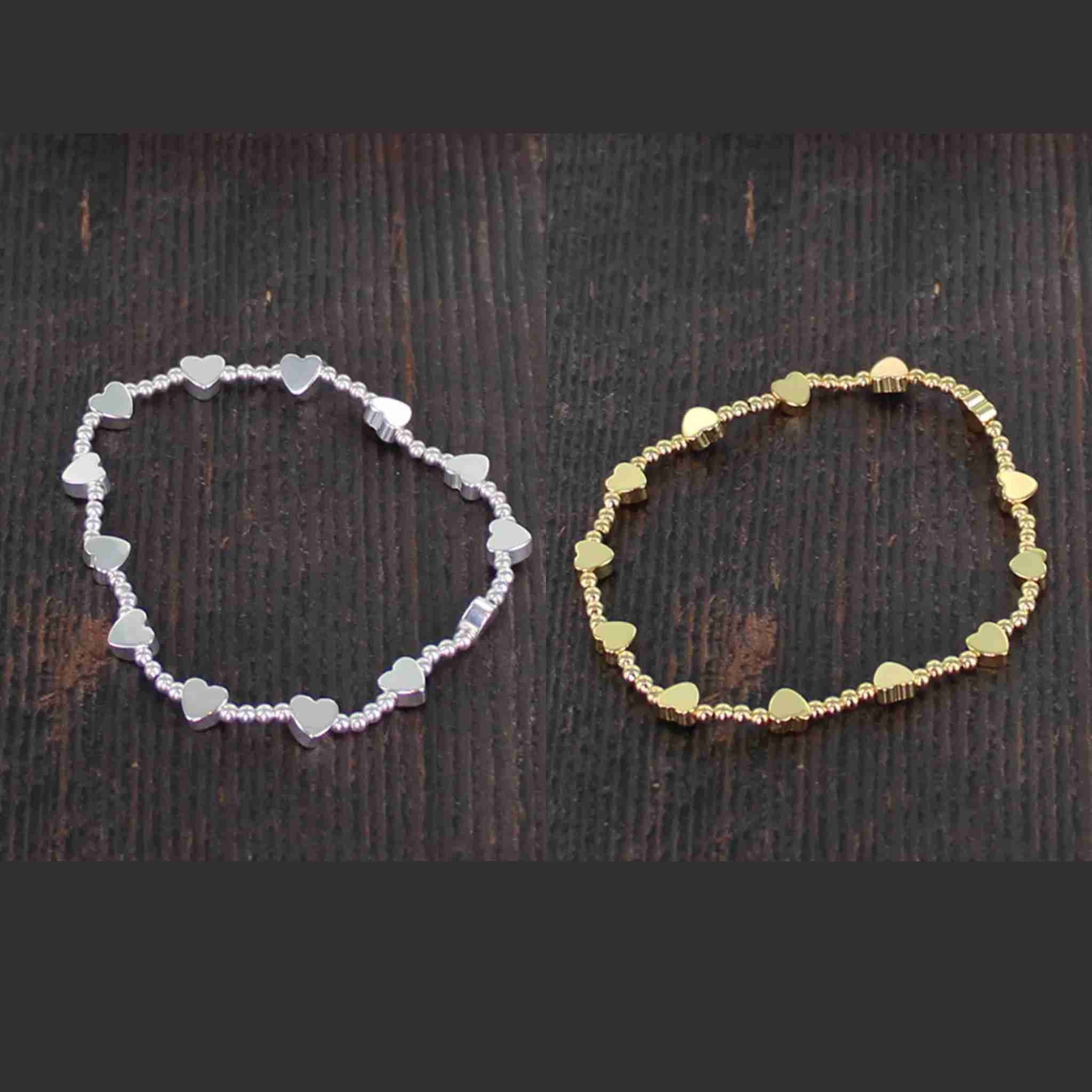 Elasticated Heart Bracelet