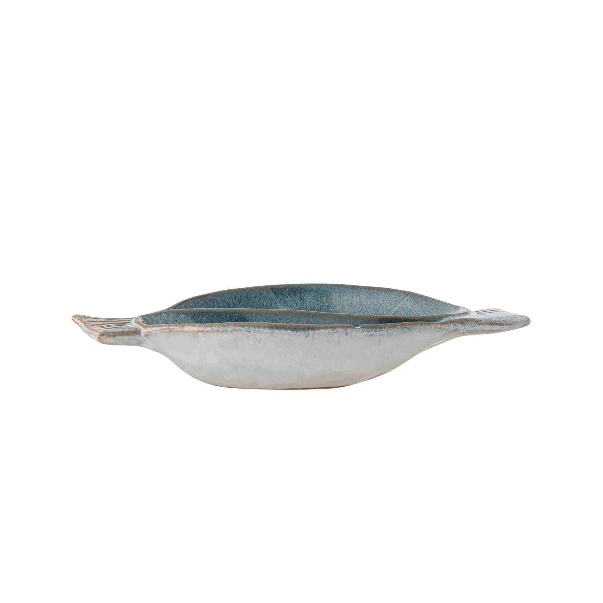 Glazed Fish Serving Plate | Blue Stoneware