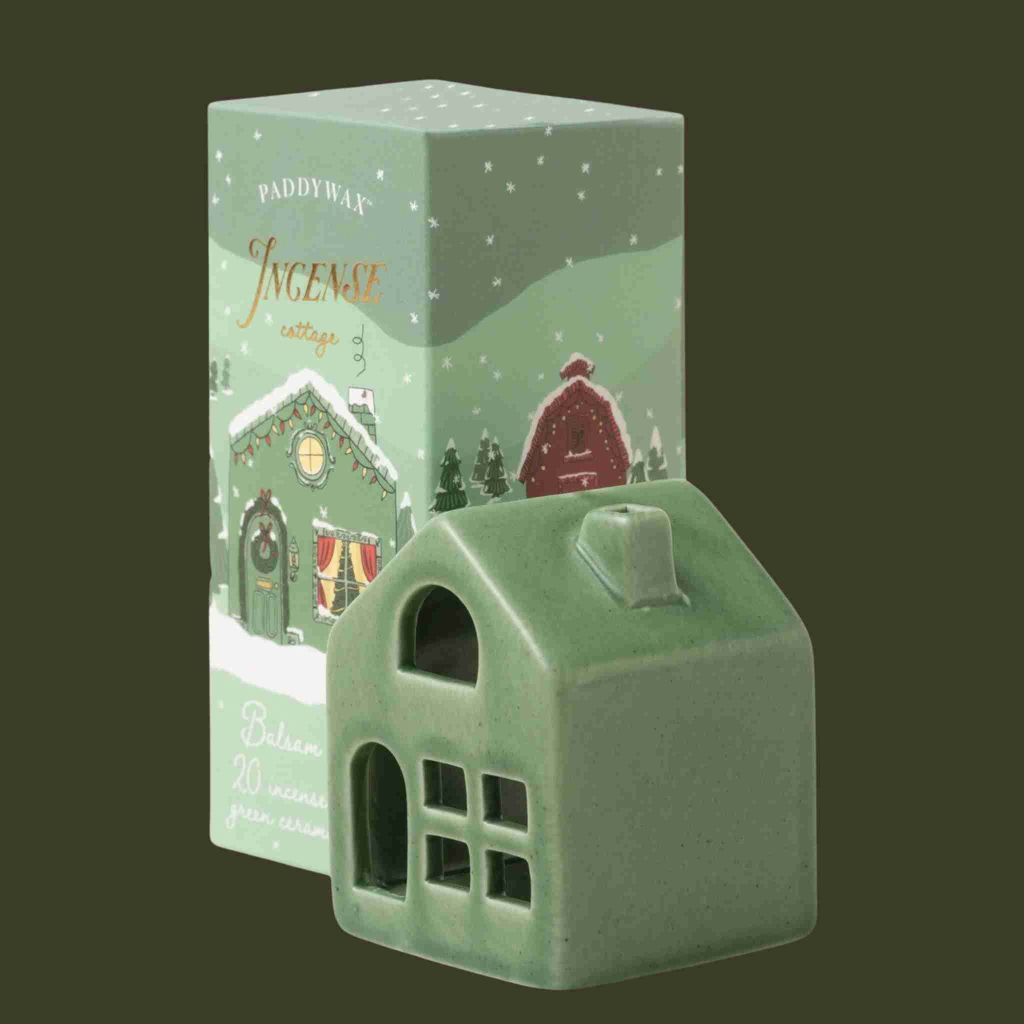 green cottage incense holder