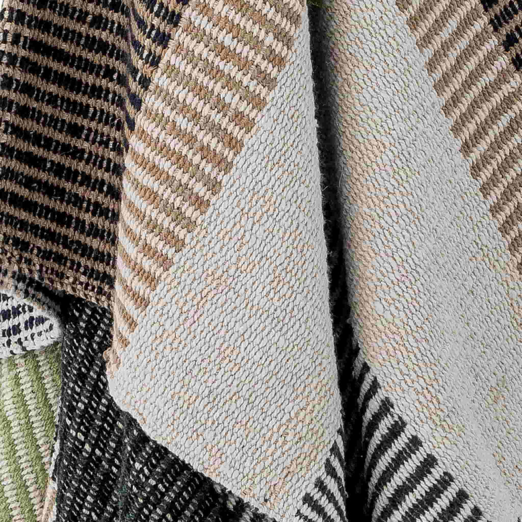 Brown Multi Coloured Stripe, Recycled Cotton Throw