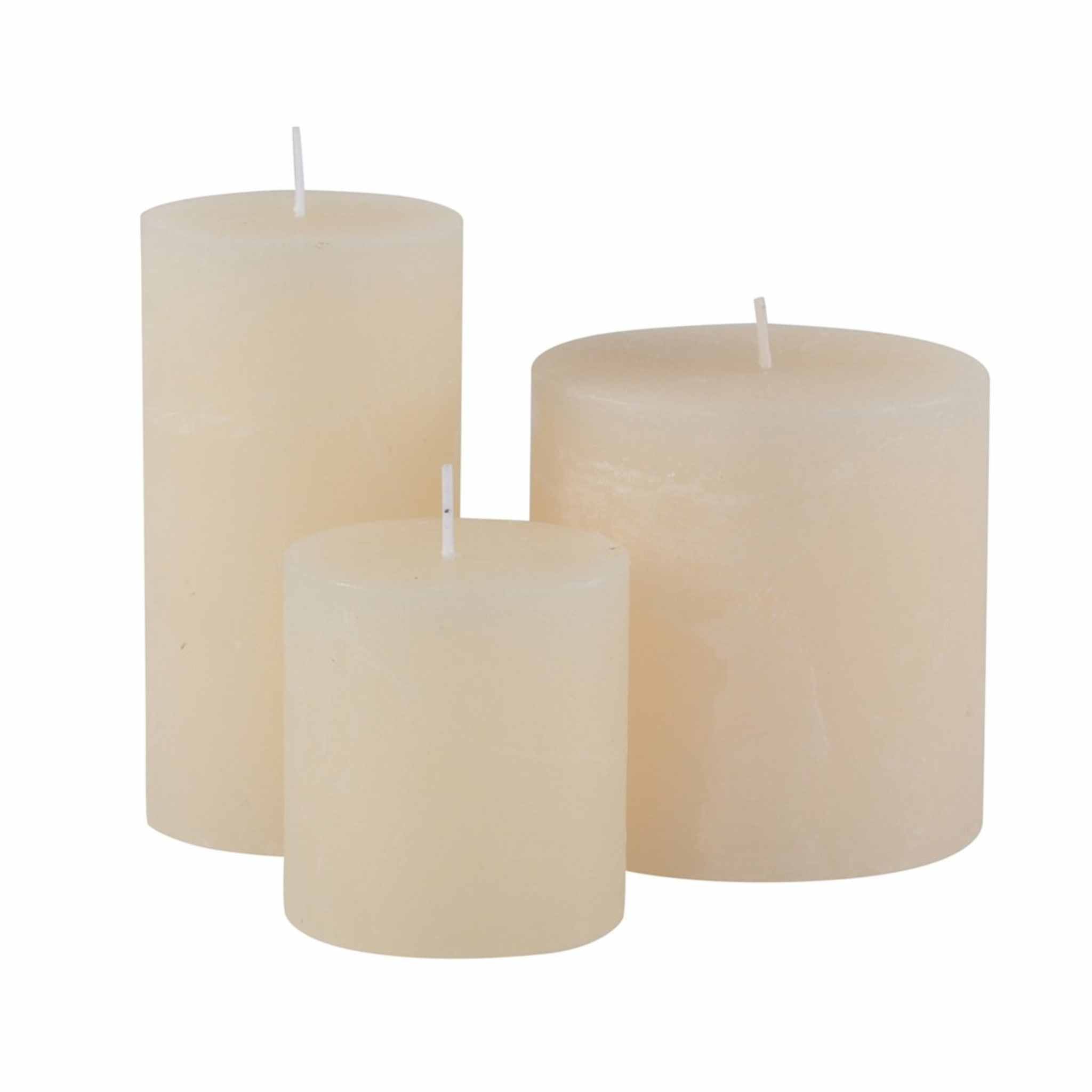 white ivory pillar candles