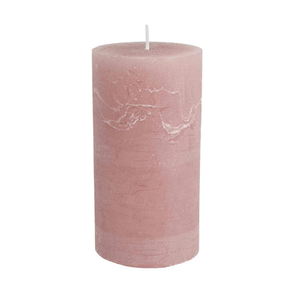 Dusky Pink Rustic Pillar Candle