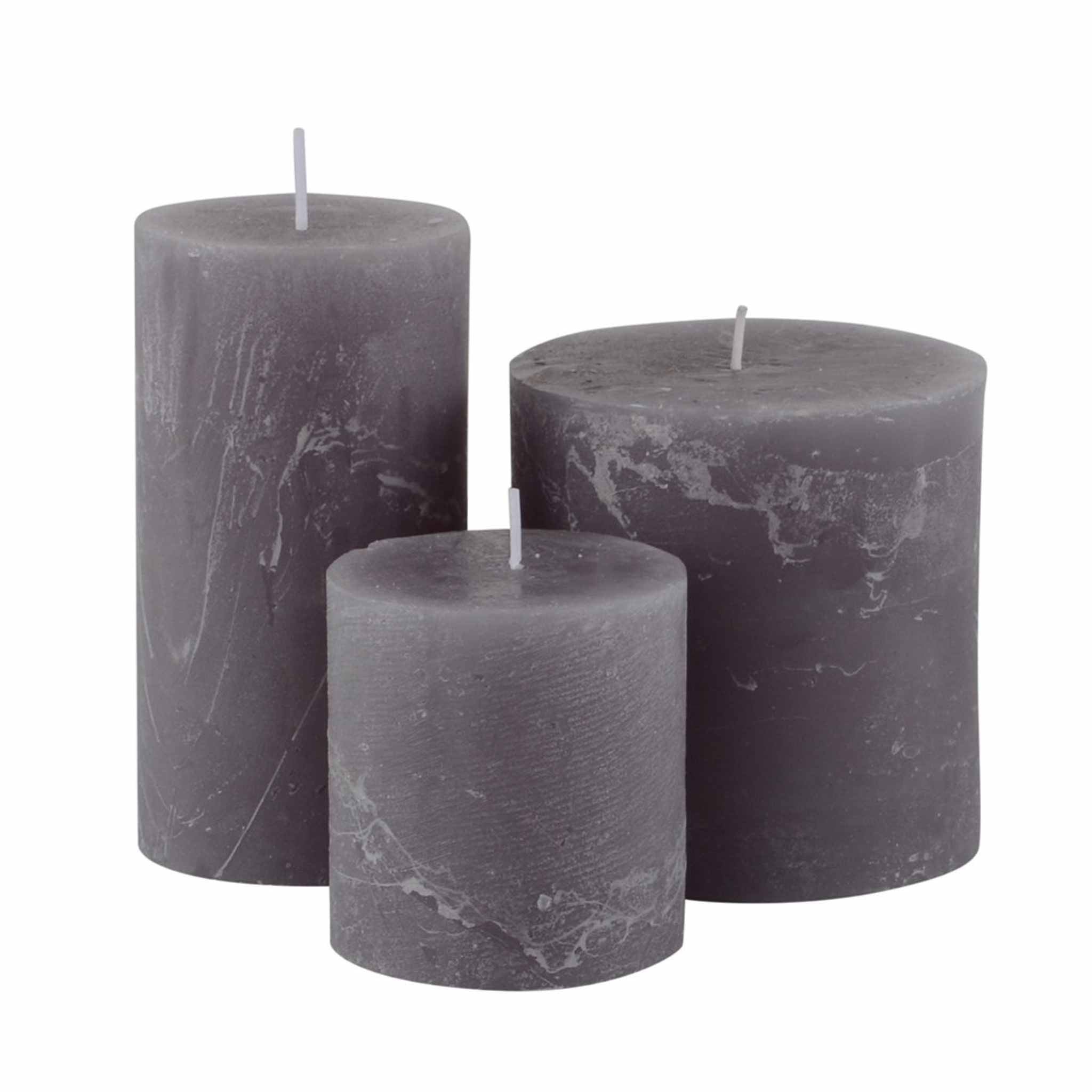 light grey pillar candles