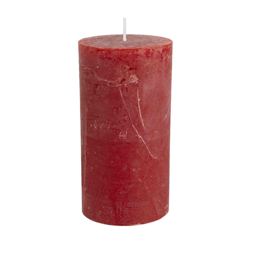 Lipstick Red Rustic Pillar Candle