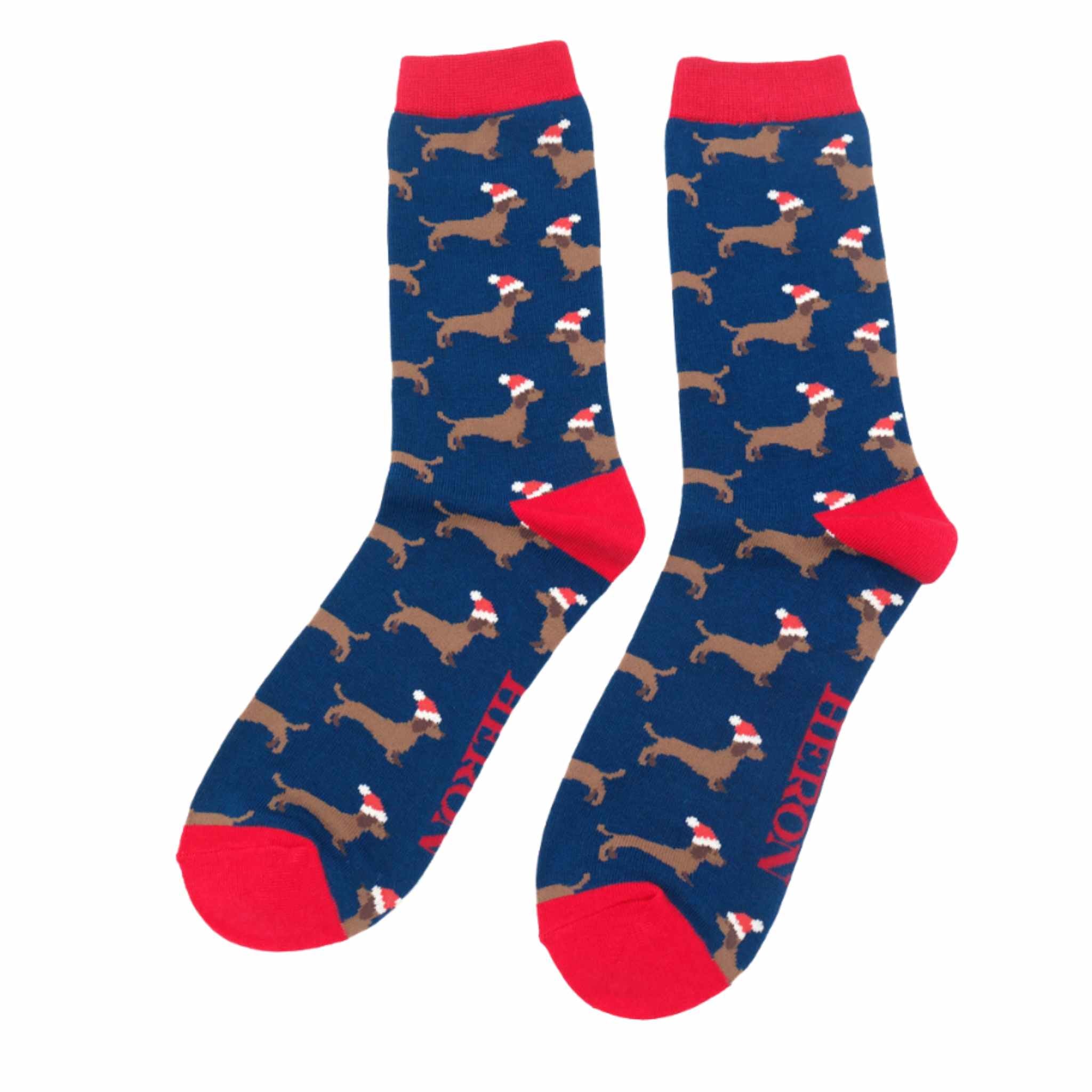 sausage dog christmas socks