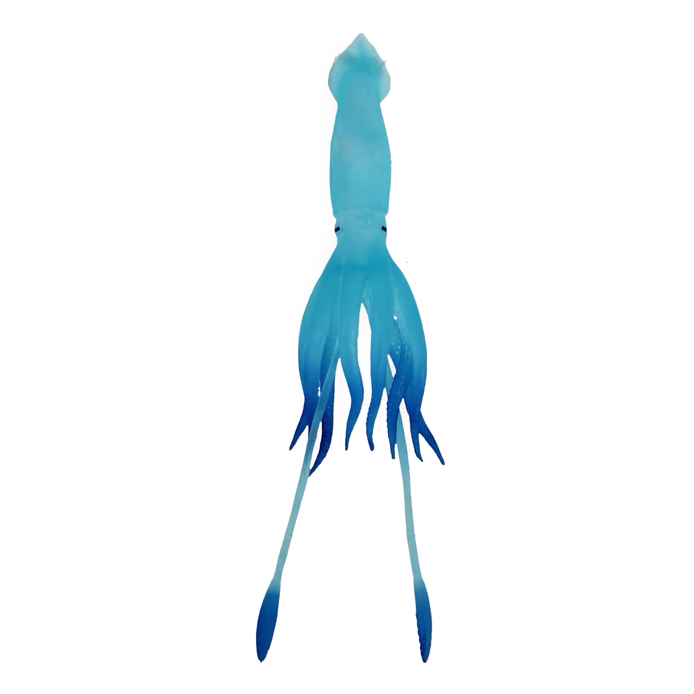 Blue squid toy on a white background