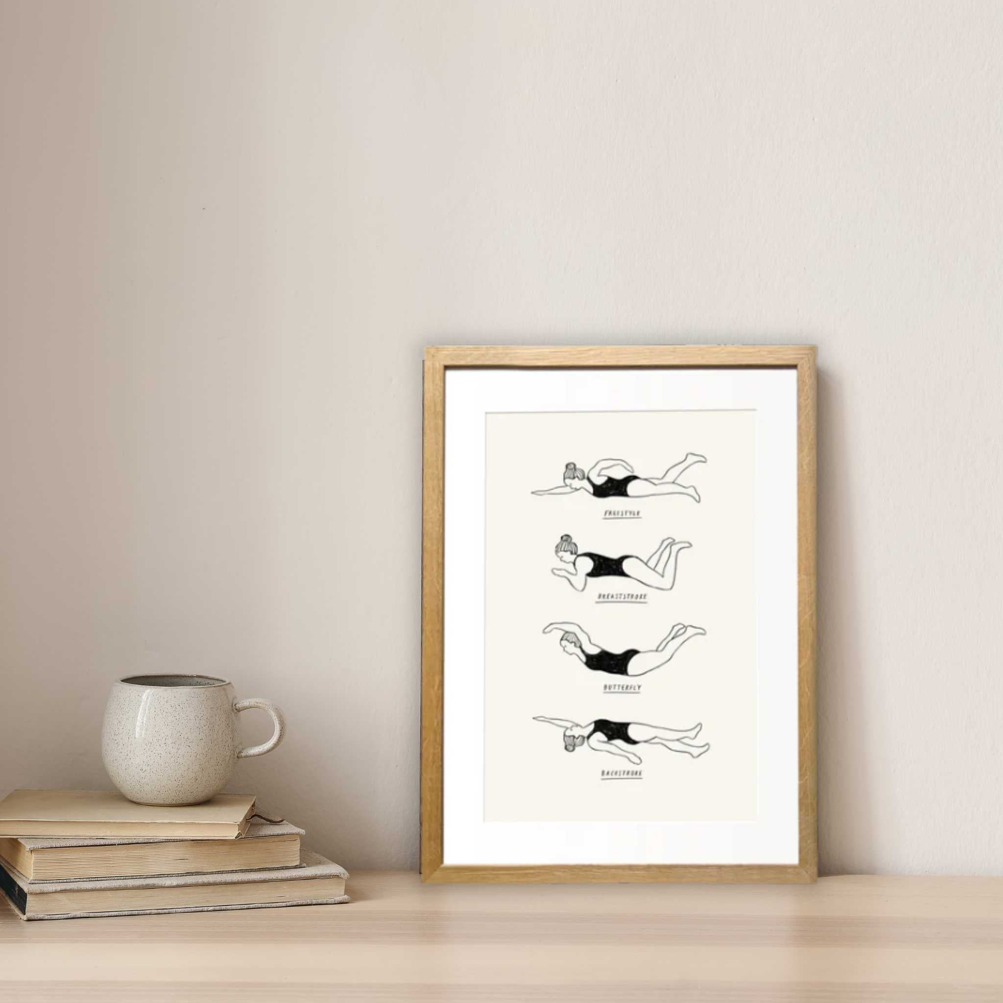 Swimming Strokes Art Print