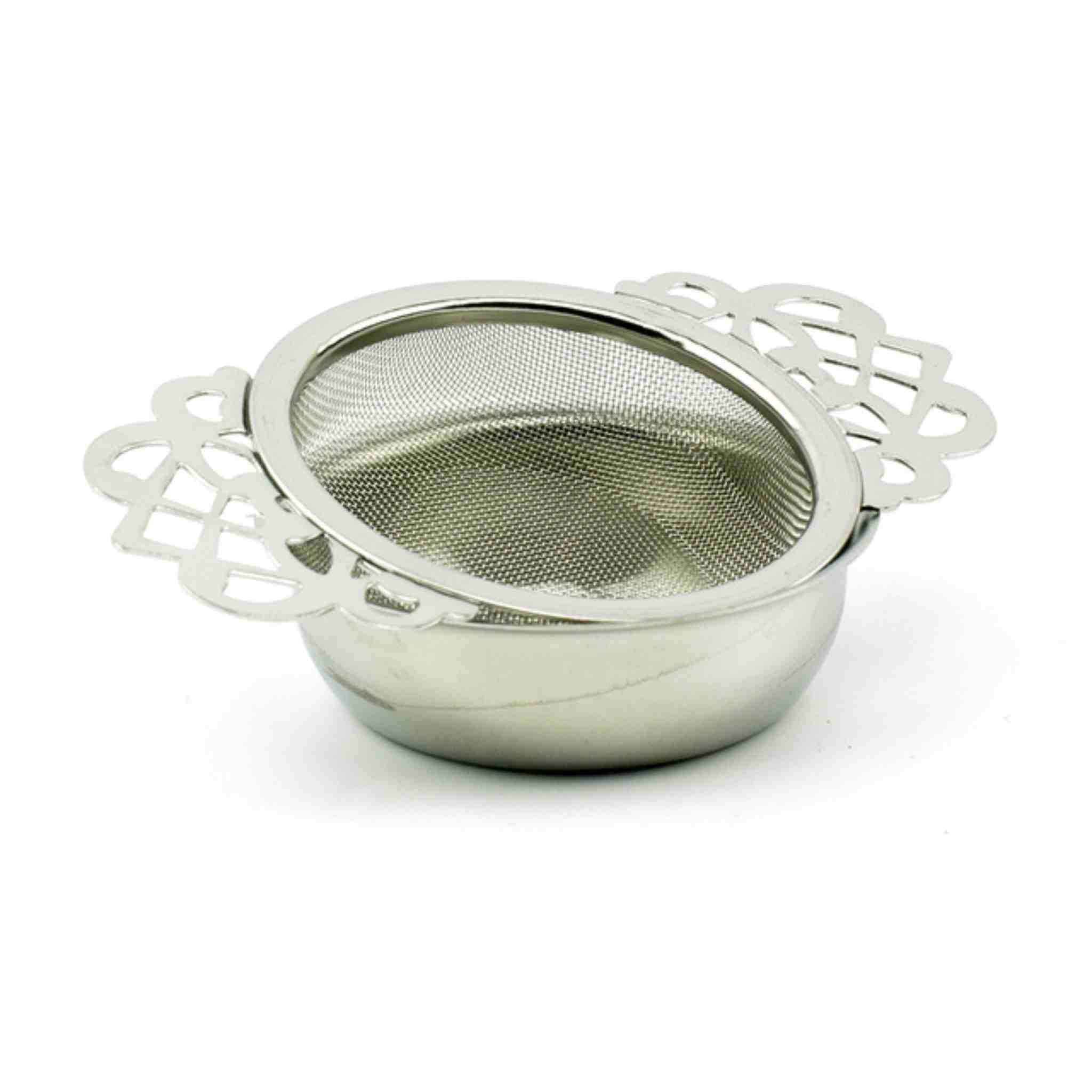 traditional silver tea strainer