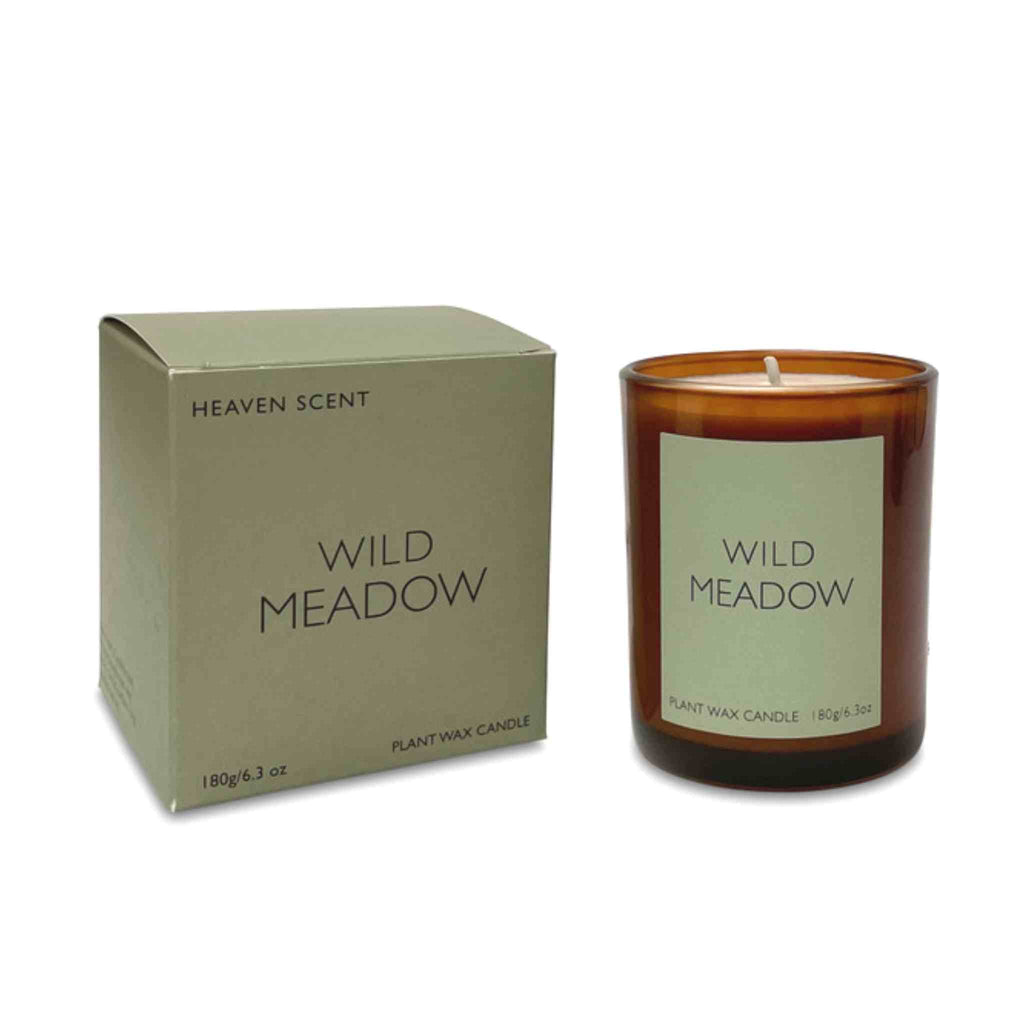 wild meadow plant wax candle