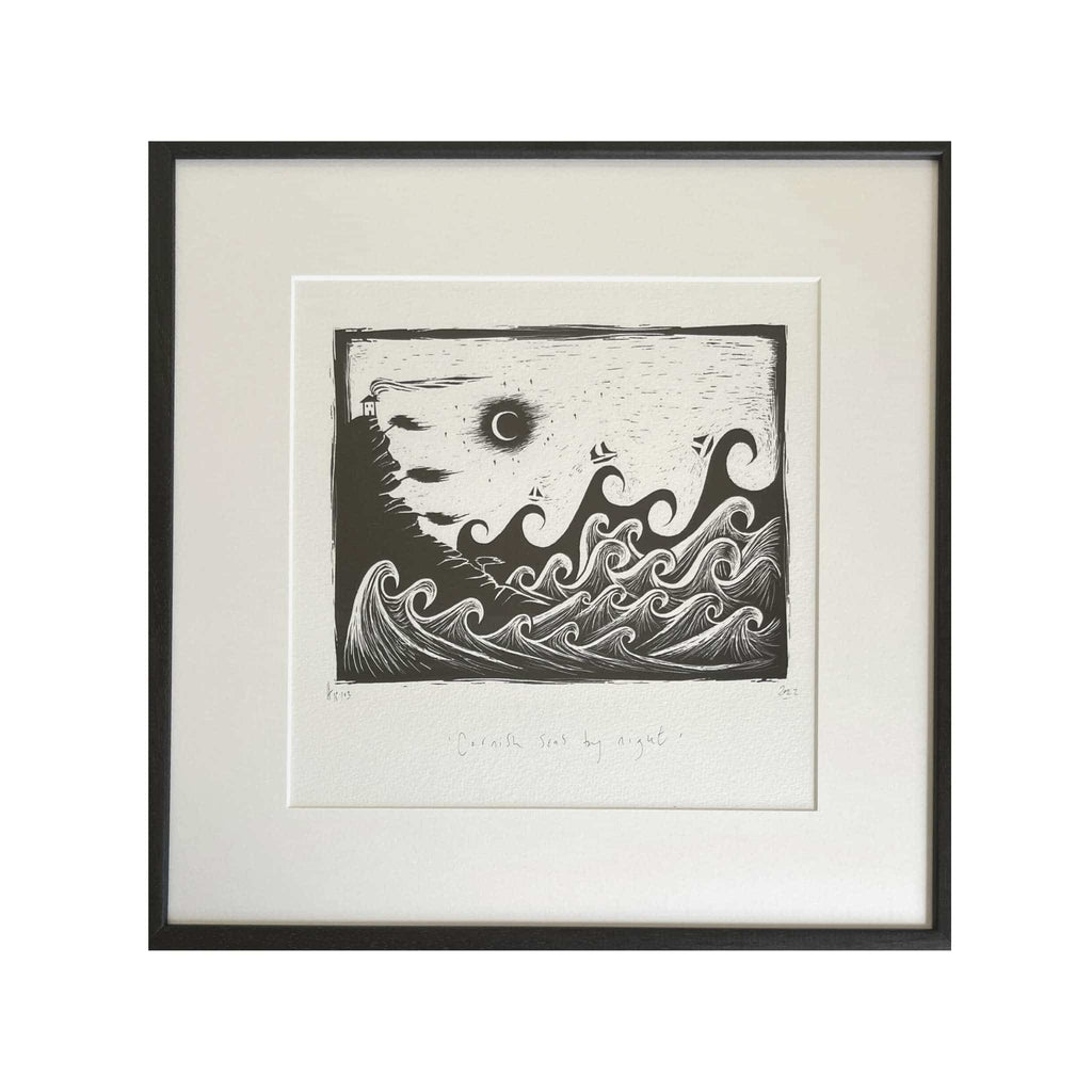 Cornish Seas by Night, Framed Print