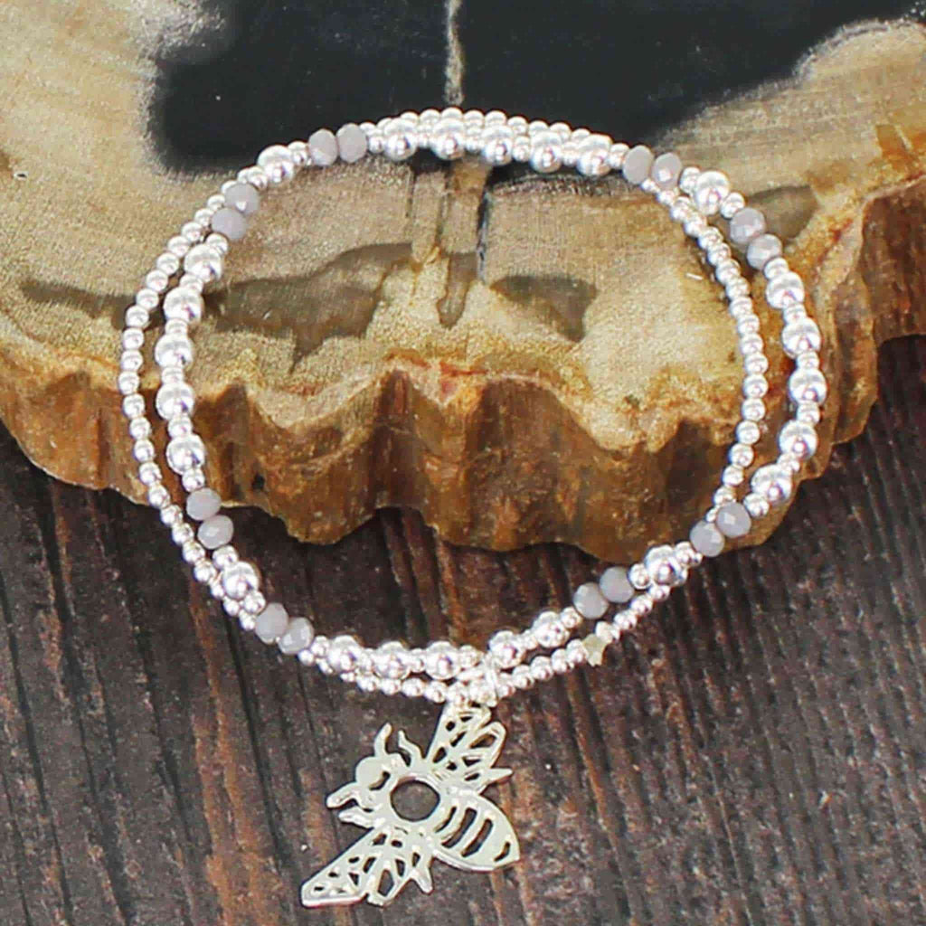 Double Strand Bracelet with Bee Charm